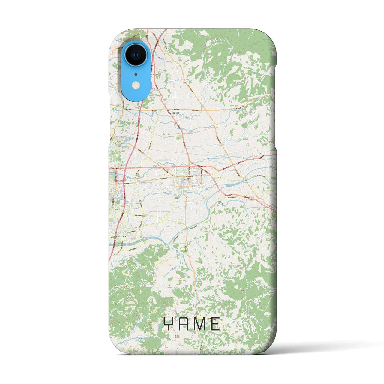 【八女(福岡県)】地図柄iPhoneケース(バックカバータイプ)