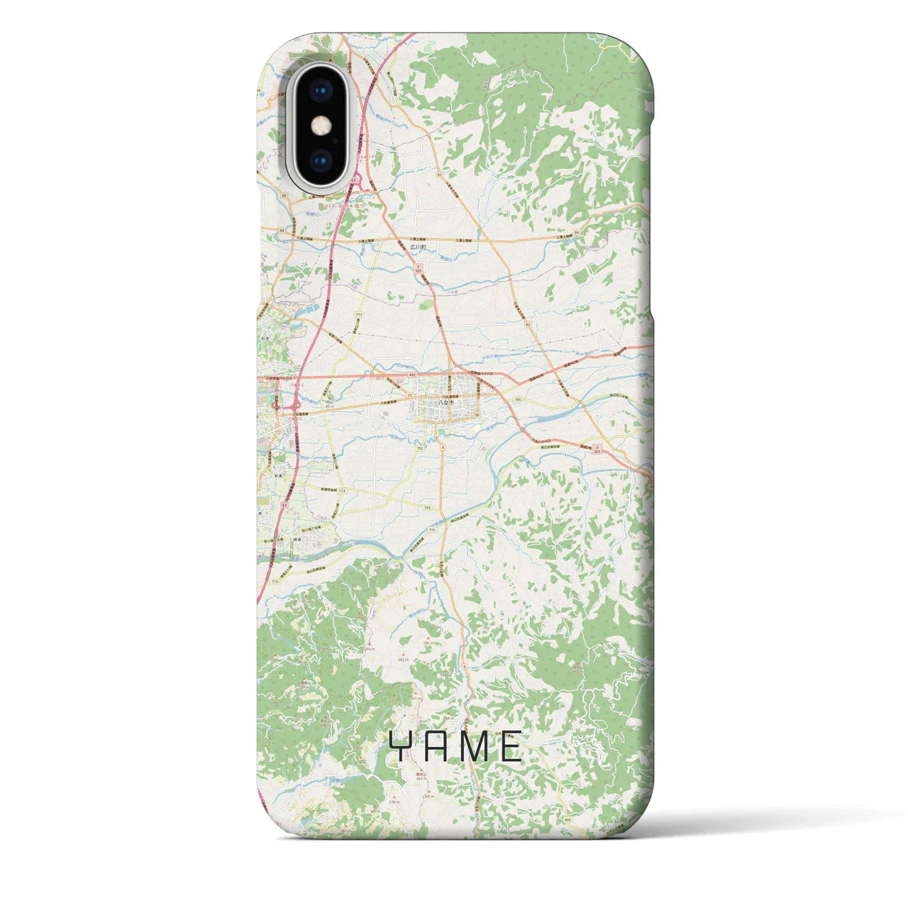 【八女(福岡県)】地図柄iPhoneケース(バックカバータイプ)