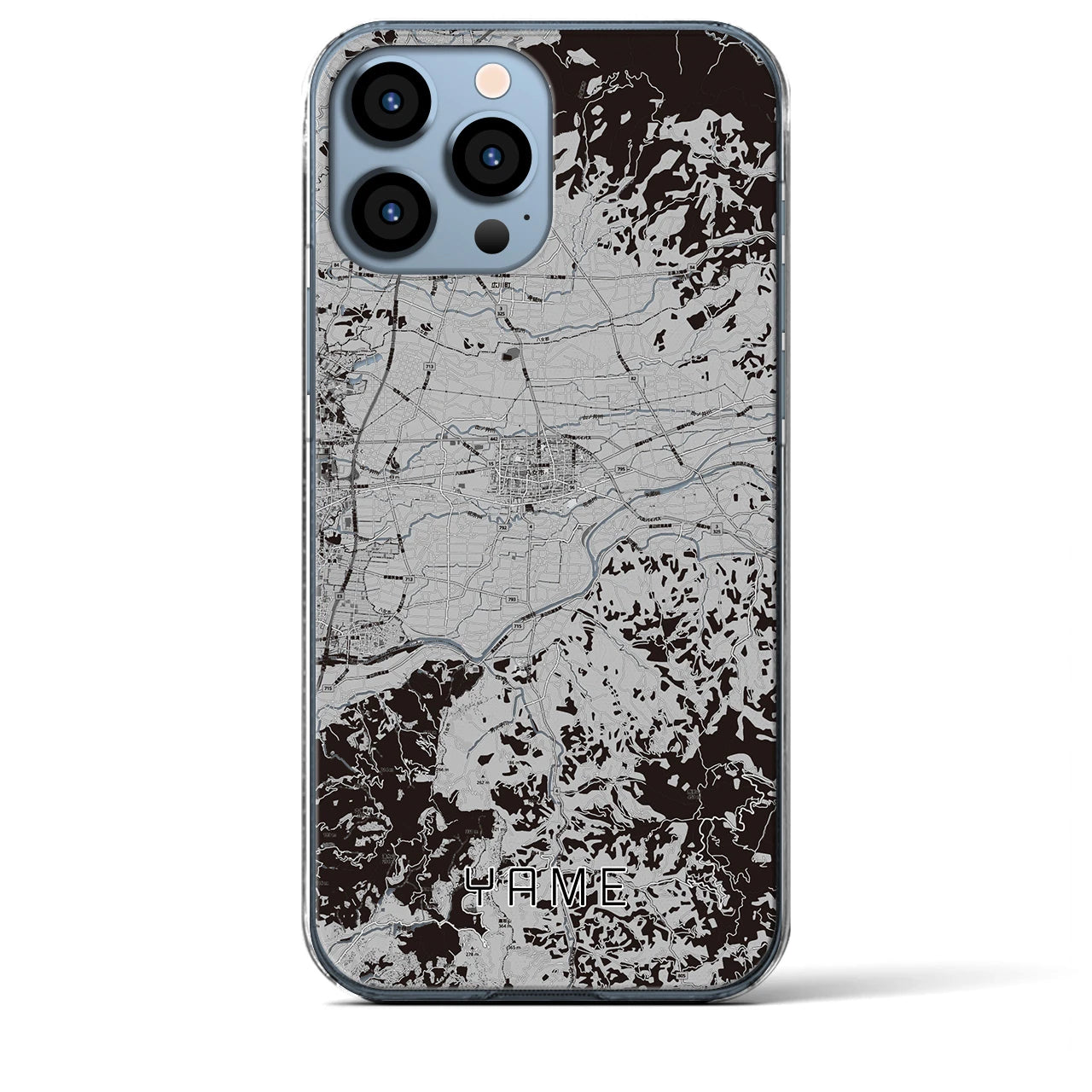 【八女(福岡県)】地図柄iPhoneケース(クリアタイプ)