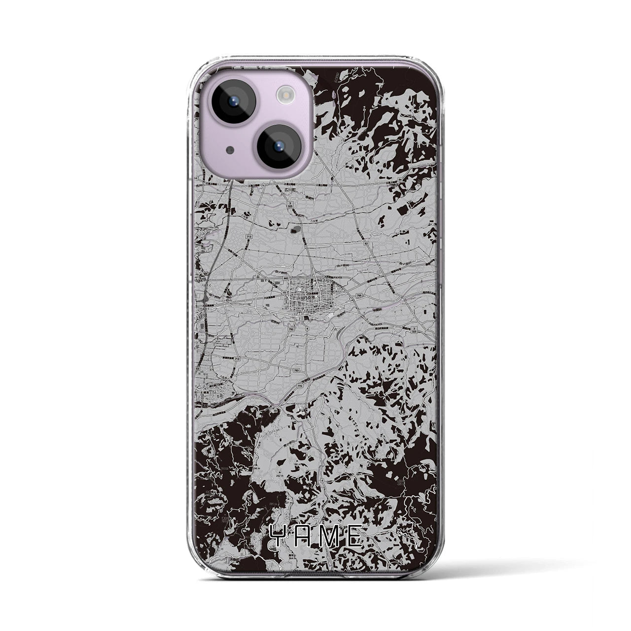 【八女(福岡県)】地図柄iPhoneケース(クリアタイプ)