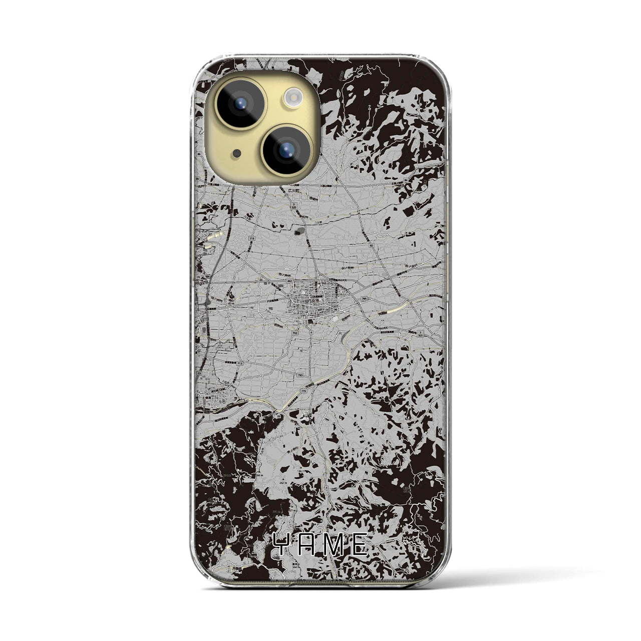 【八女(福岡県)】地図柄iPhoneケース(クリアタイプ)