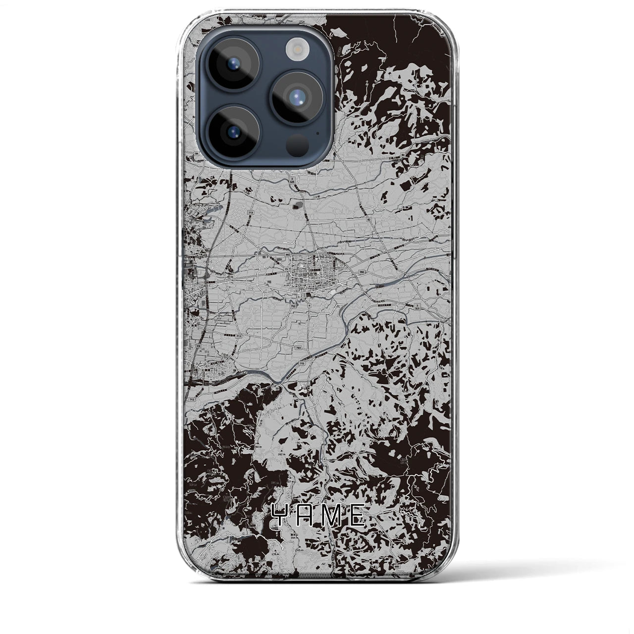 【八女(福岡県)】地図柄iPhoneケース(クリアタイプ)