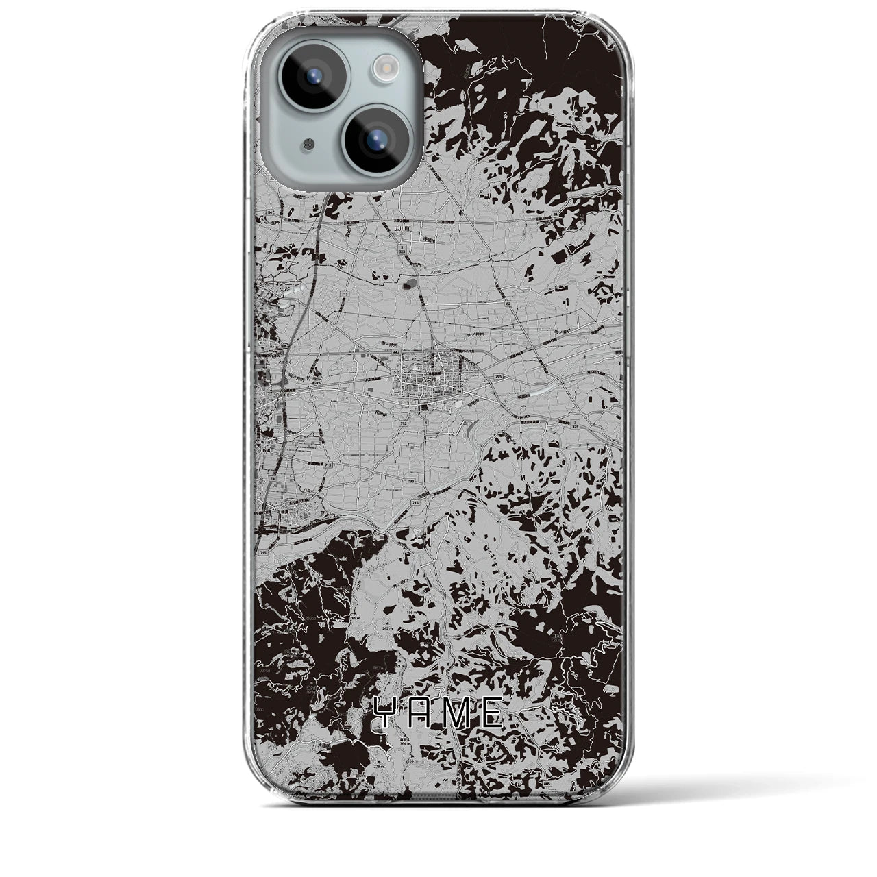 【八女(福岡県)】地図柄iPhoneケース(クリアタイプ)