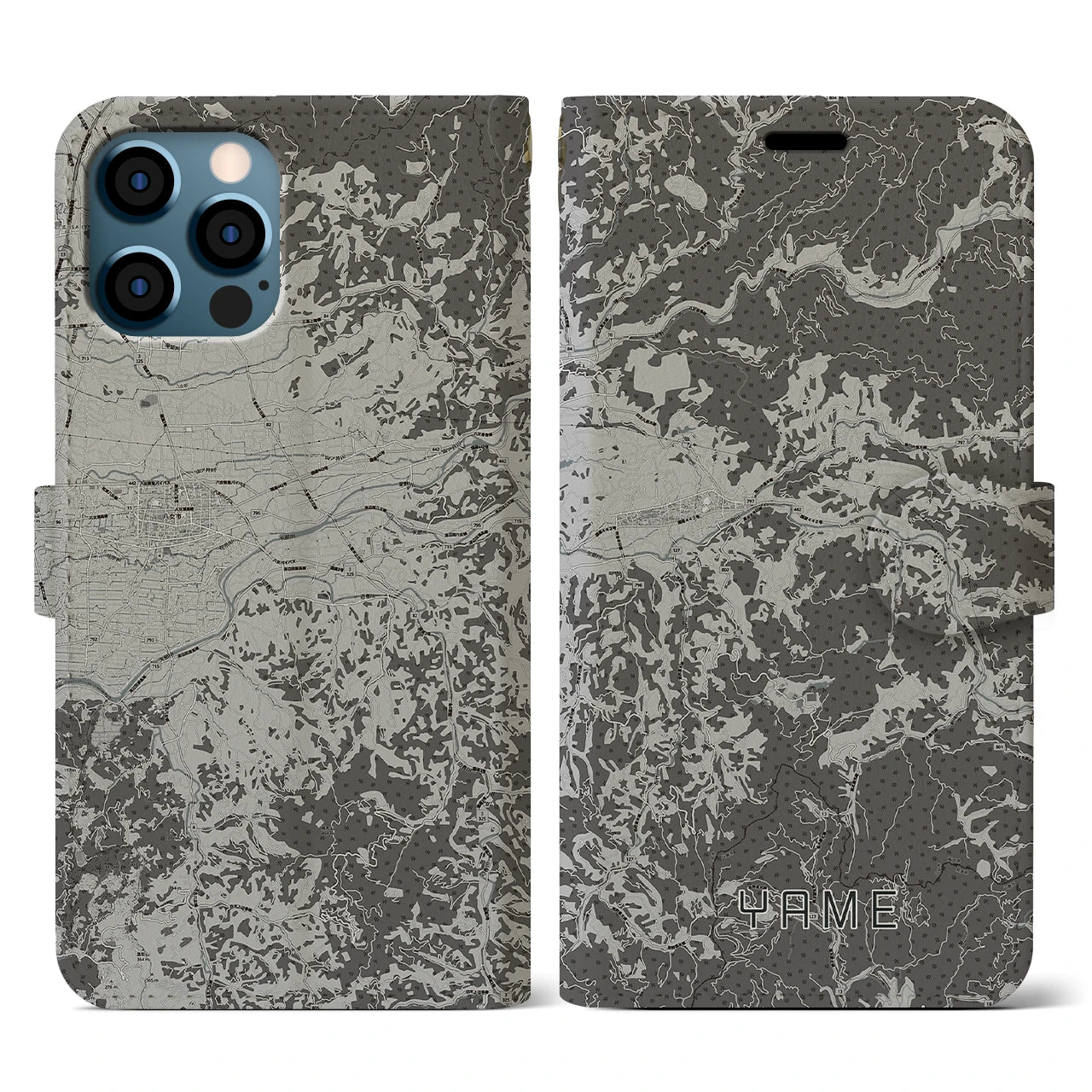 【八女(福岡県)】地図柄iPhoneケース(手帳タイプ)