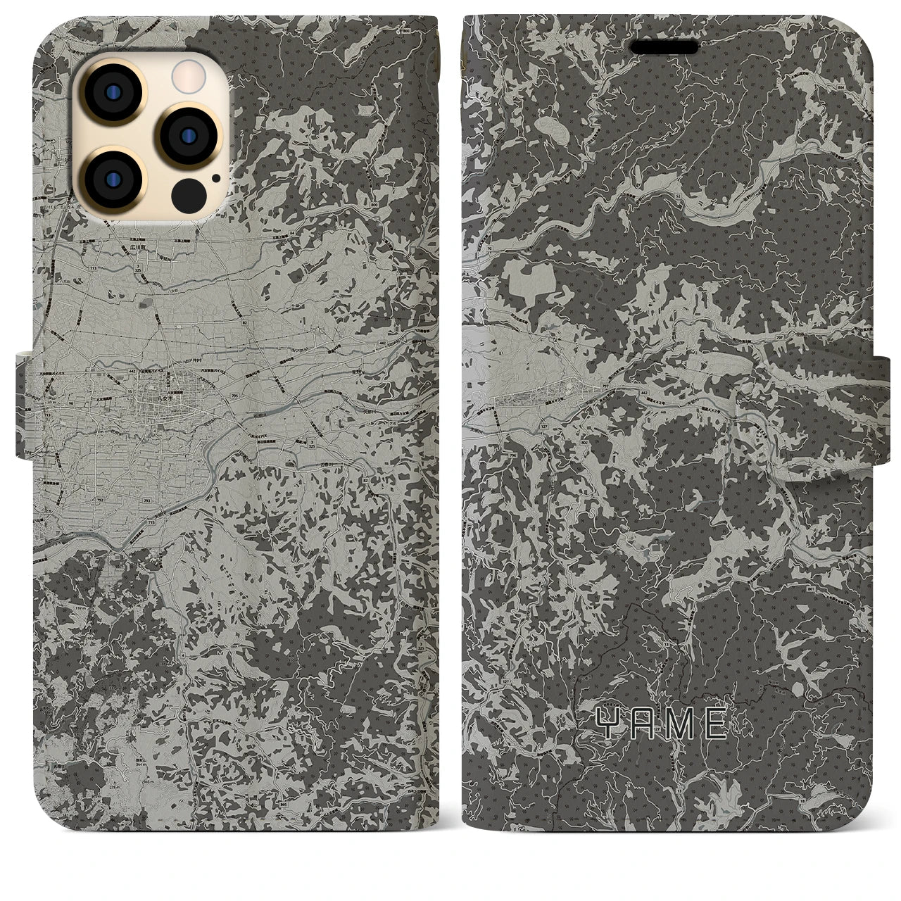 【八女(福岡県)】地図柄iPhoneケース(手帳タイプ)