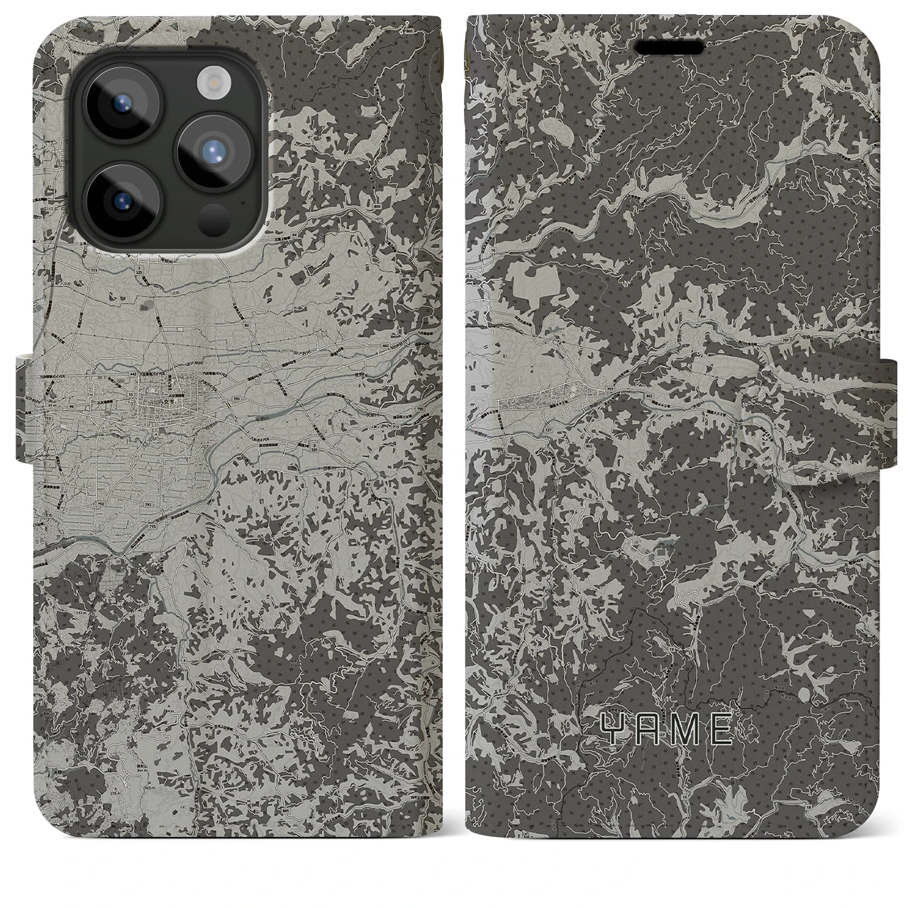 【八女(福岡県)】地図柄iPhoneケース(手帳タイプ)