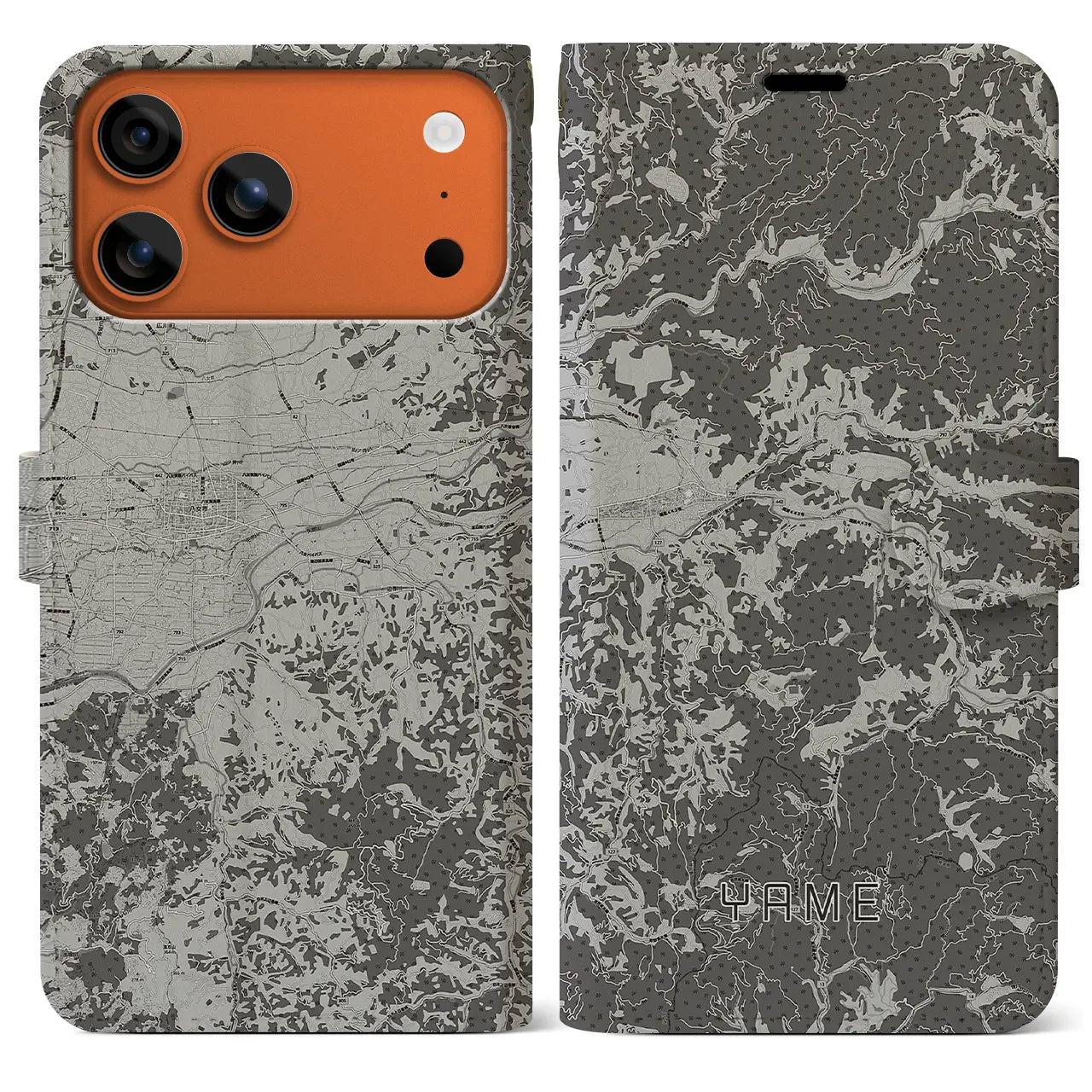 【八女(福岡県)】地図柄iPhoneケース(手帳タイプ)