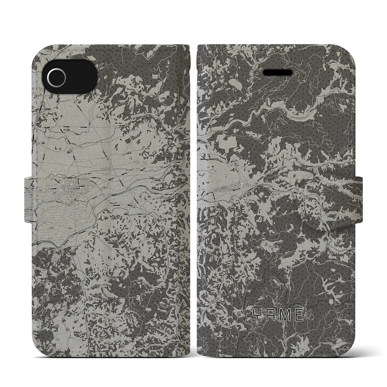 【八女(福岡県)】地図柄iPhoneケース(手帳タイプ)