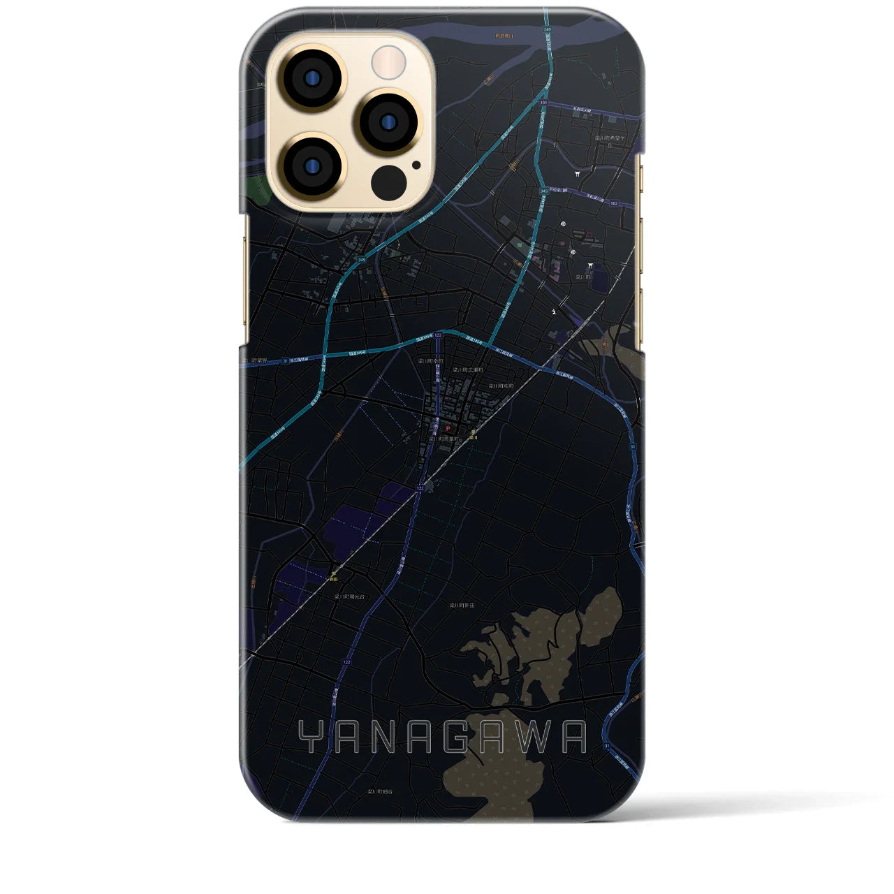 【梁川(福島県)】地図柄iPhoneケース(バックカバータイプ)