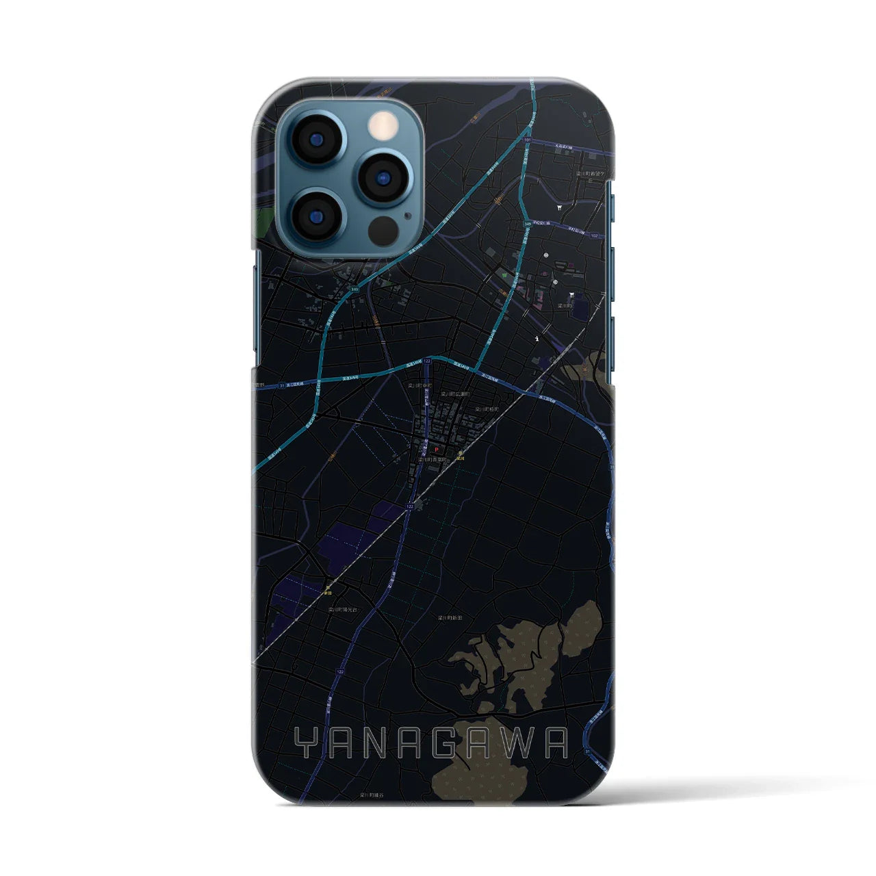 【梁川(福島県)】地図柄iPhoneケース(バックカバータイプ)