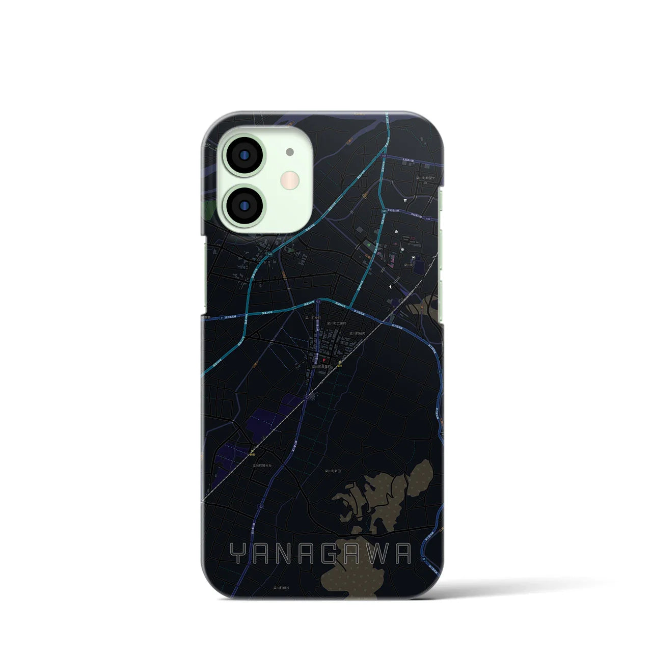 【梁川(福島県)】地図柄iPhoneケース(バックカバータイプ)