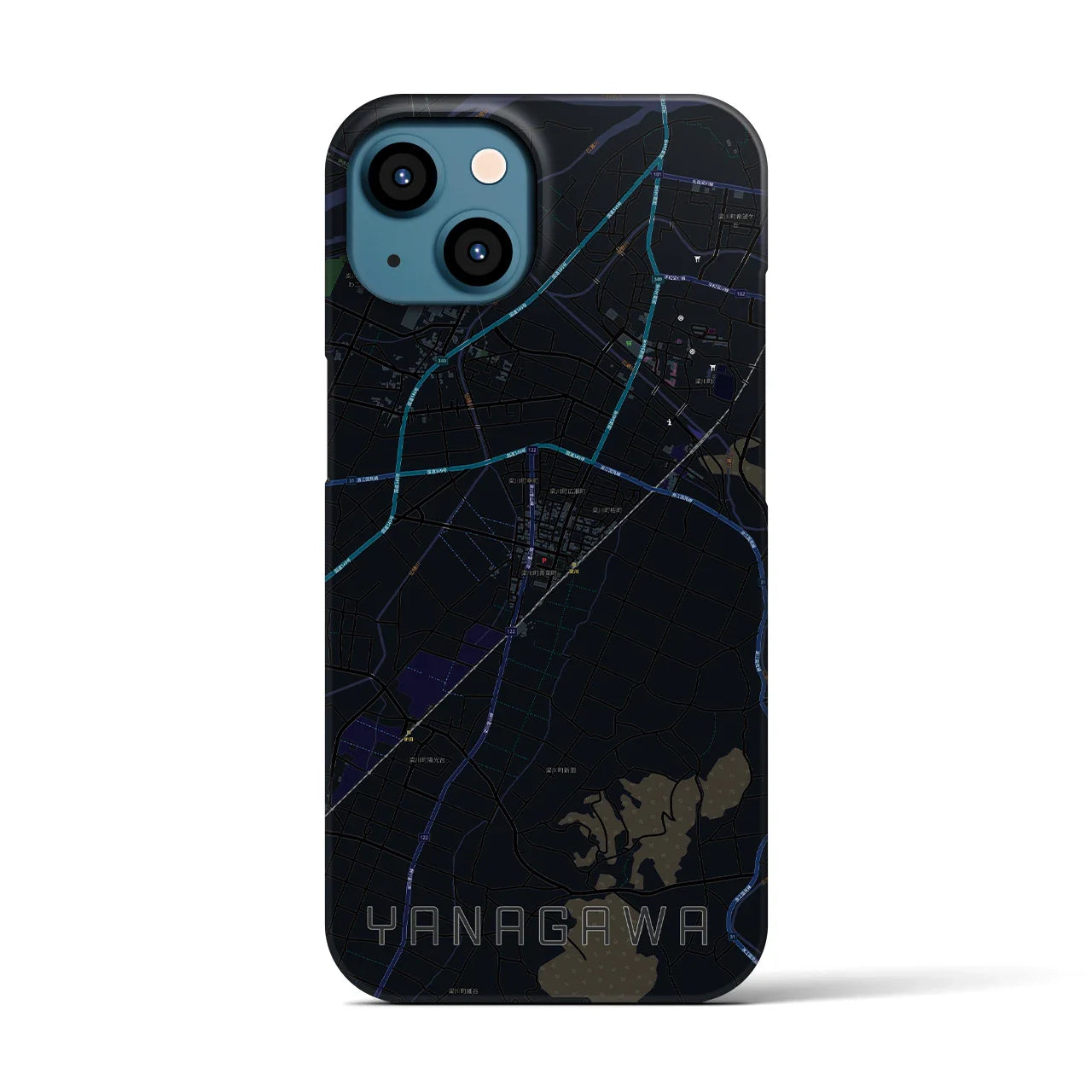 【梁川(福島県)】地図柄iPhoneケース(バックカバータイプ)