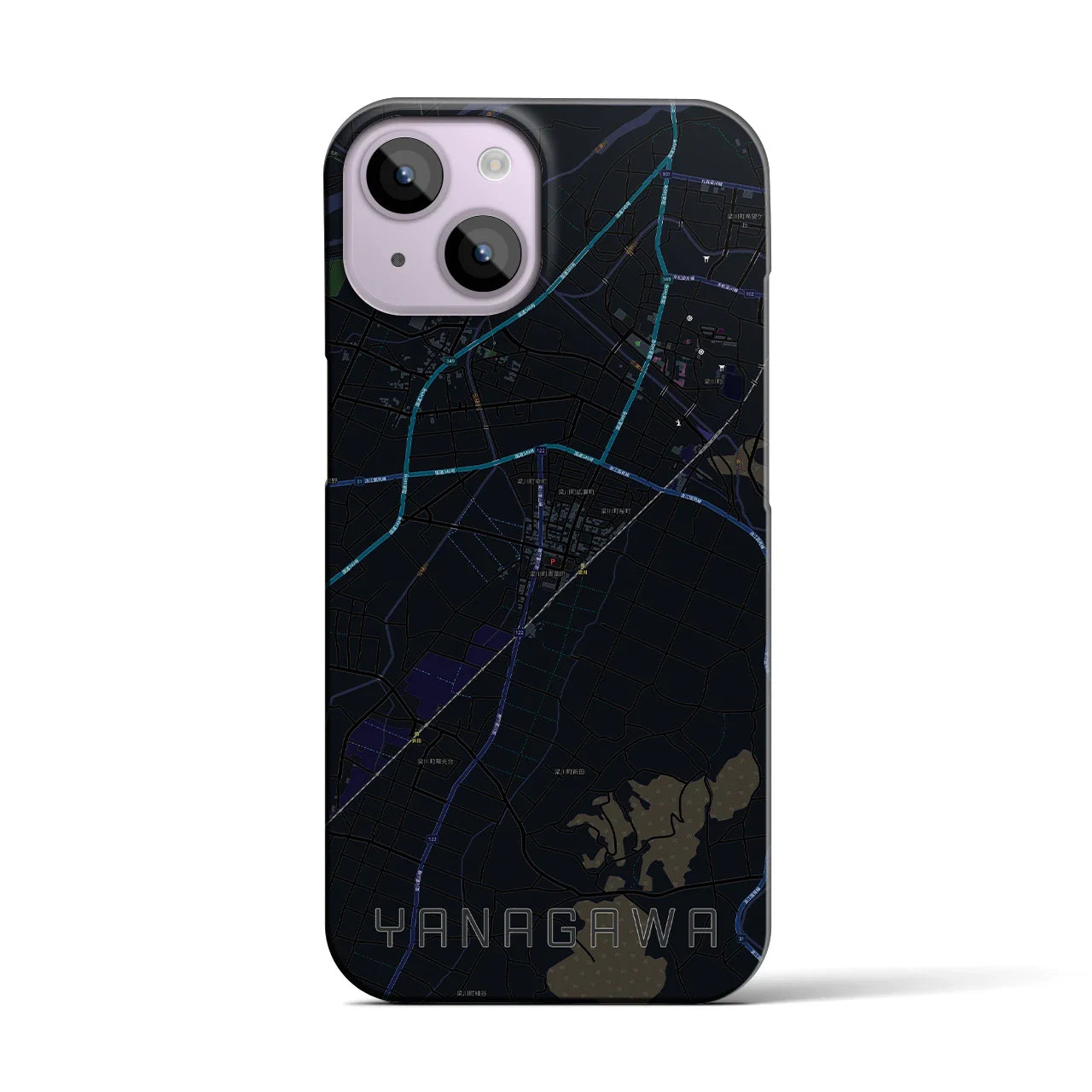 【梁川(福島県)】地図柄iPhoneケース(バックカバータイプ)