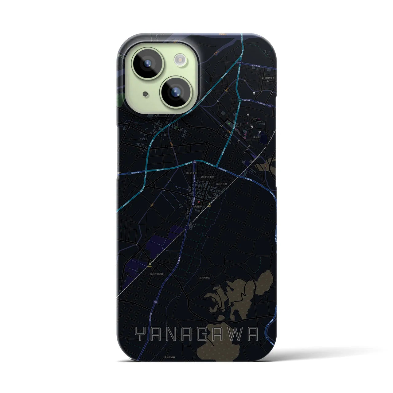 【梁川(福島県)】地図柄iPhoneケース(バックカバータイプ)