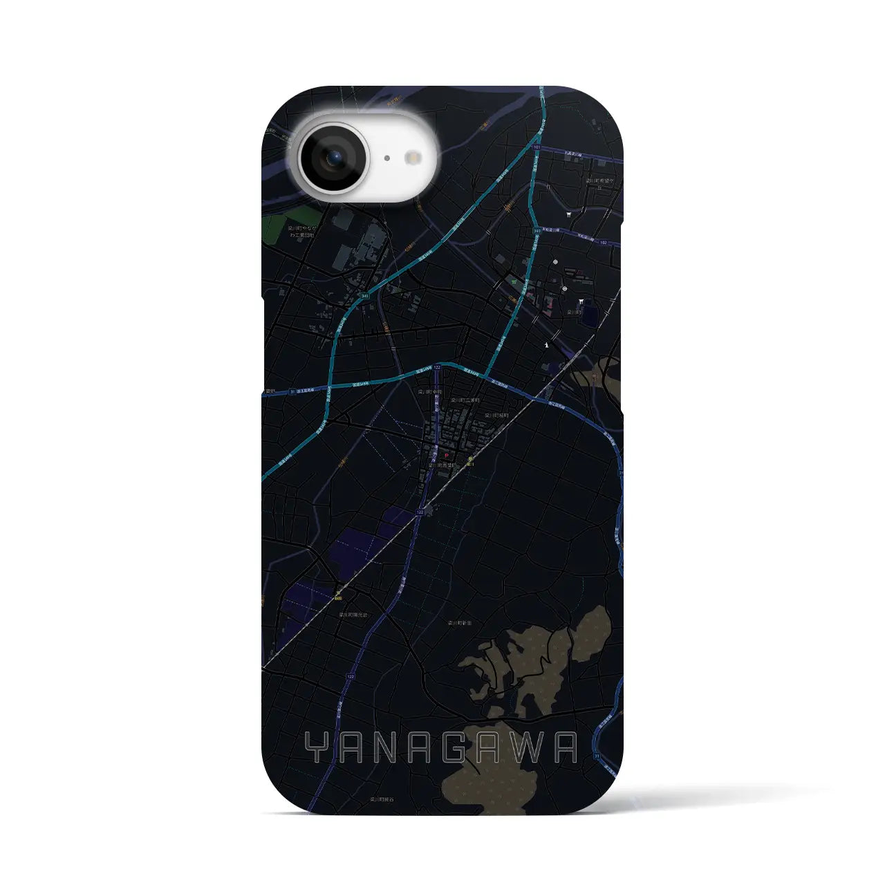 【梁川(福島県)】地図柄iPhoneケース(バックカバータイプ)