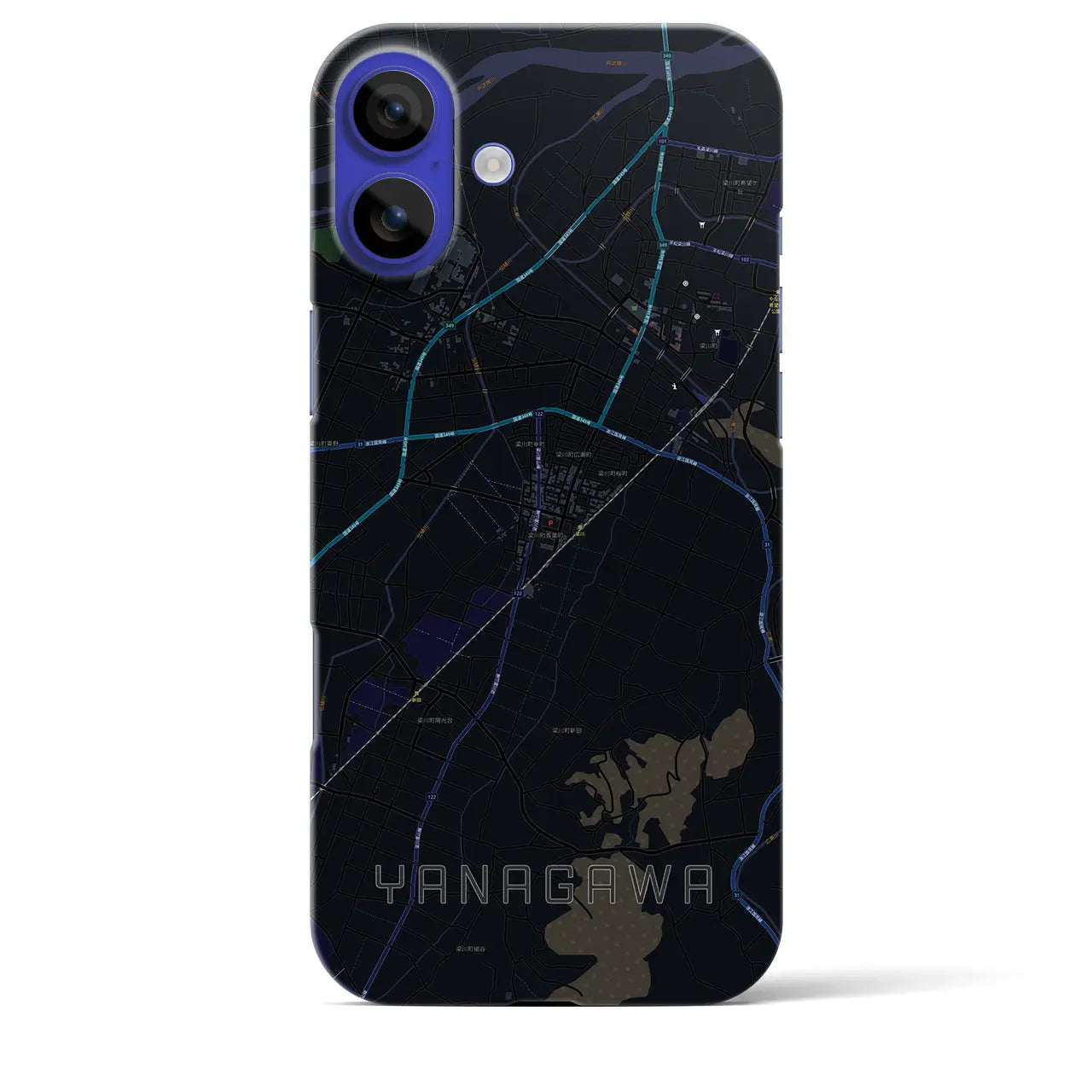 【梁川(福島県)】地図柄iPhoneケース(バックカバータイプ)