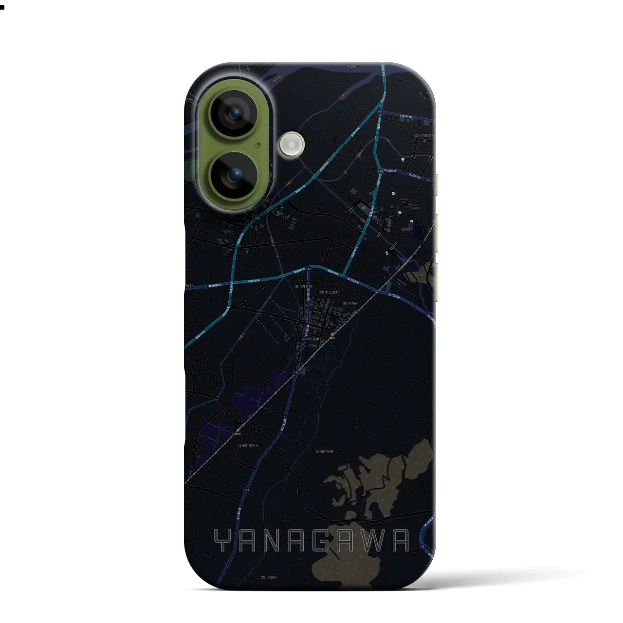 【梁川(福島県)】地図柄iPhoneケース(バックカバータイプ)