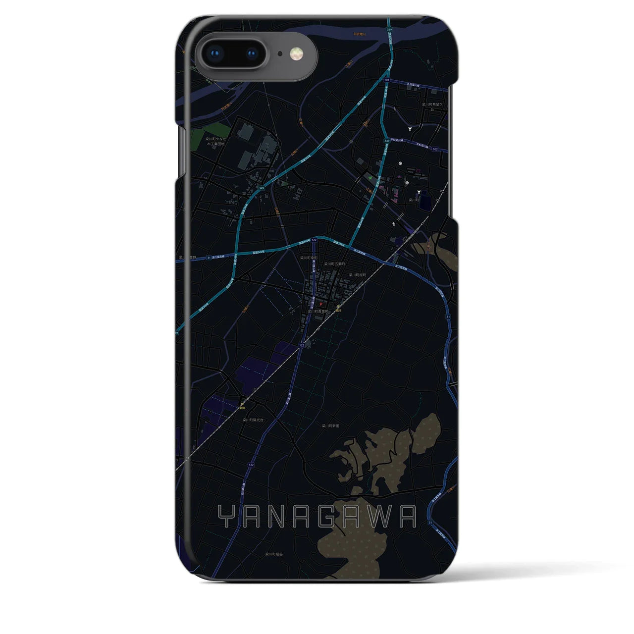 【梁川(福島県)】地図柄iPhoneケース(バックカバータイプ)
