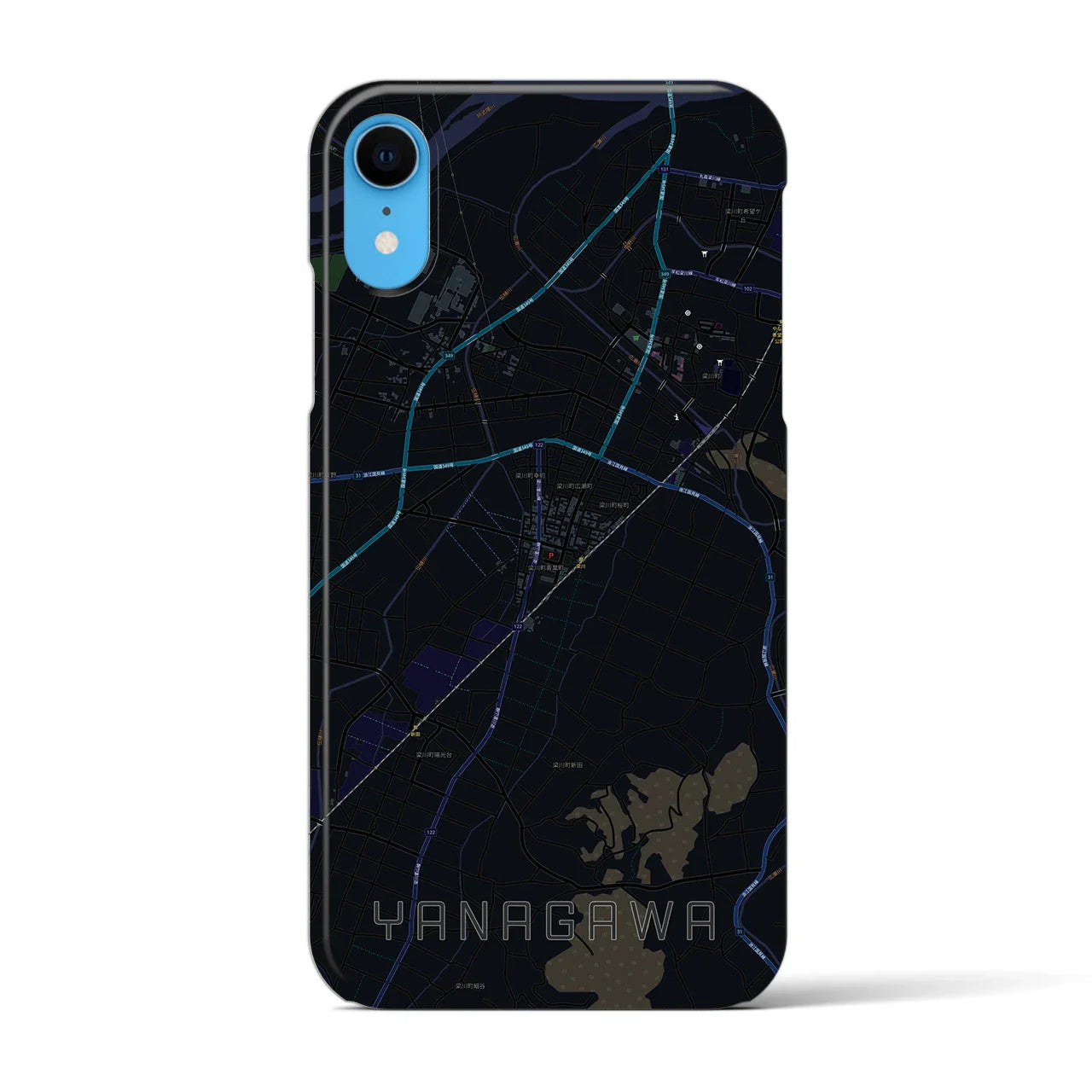 【梁川(福島県)】地図柄iPhoneケース(バックカバータイプ)