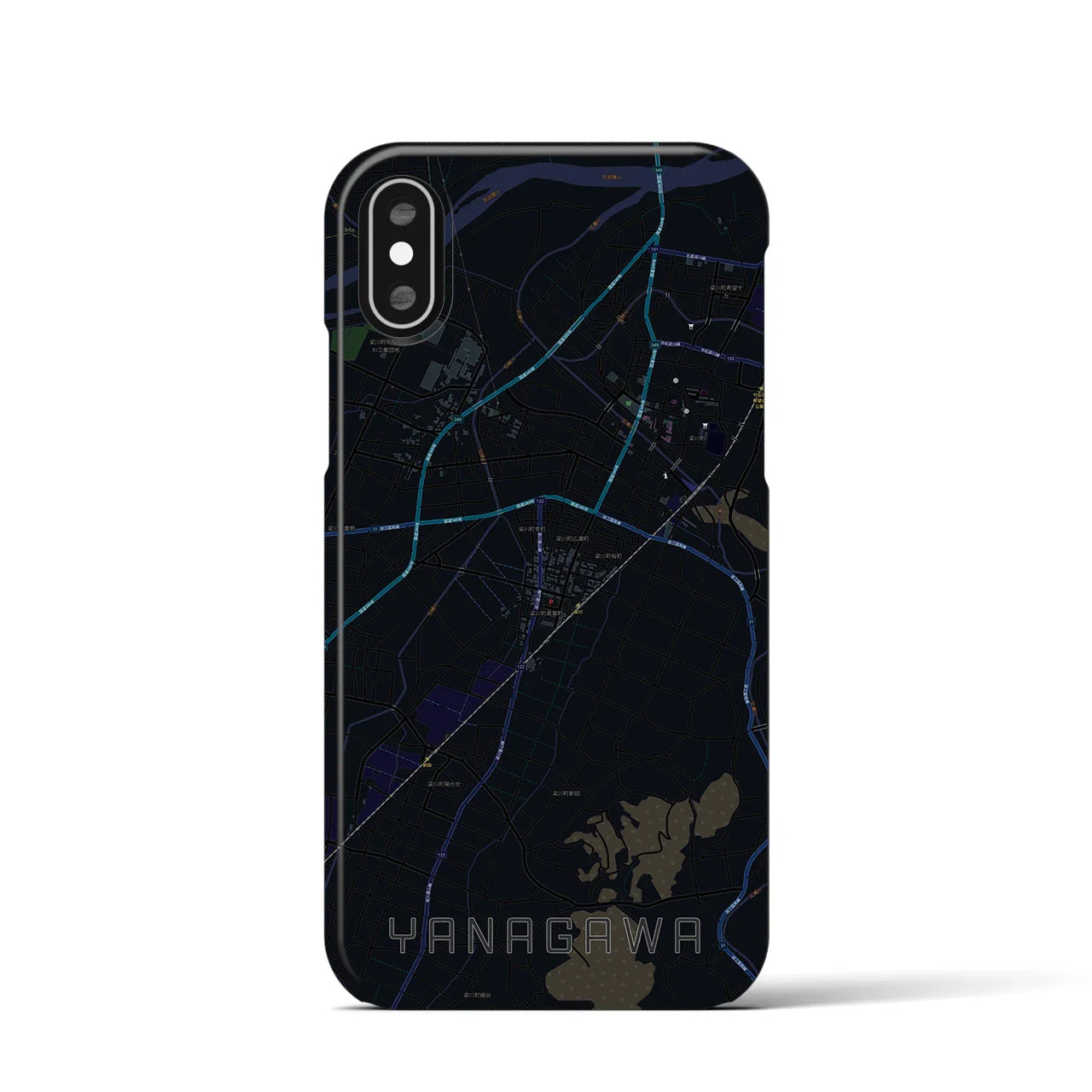 【梁川(福島県)】地図柄iPhoneケース(バックカバータイプ)