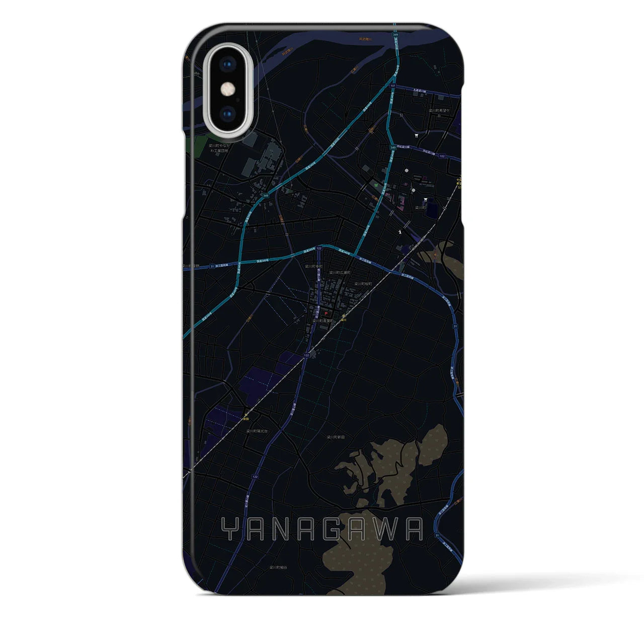 【梁川(福島県)】地図柄iPhoneケース(バックカバータイプ)