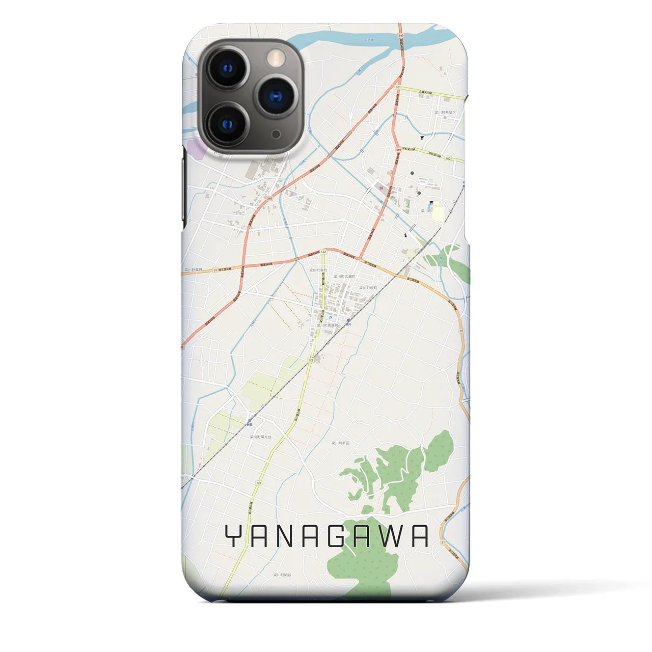 【梁川(福島県)】地図柄iPhoneケース(バックカバータイプ)