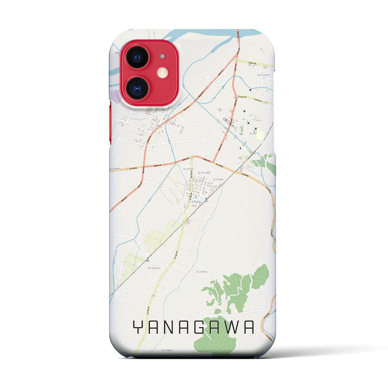 【梁川(福島県)】地図柄iPhoneケース(バックカバータイプ)