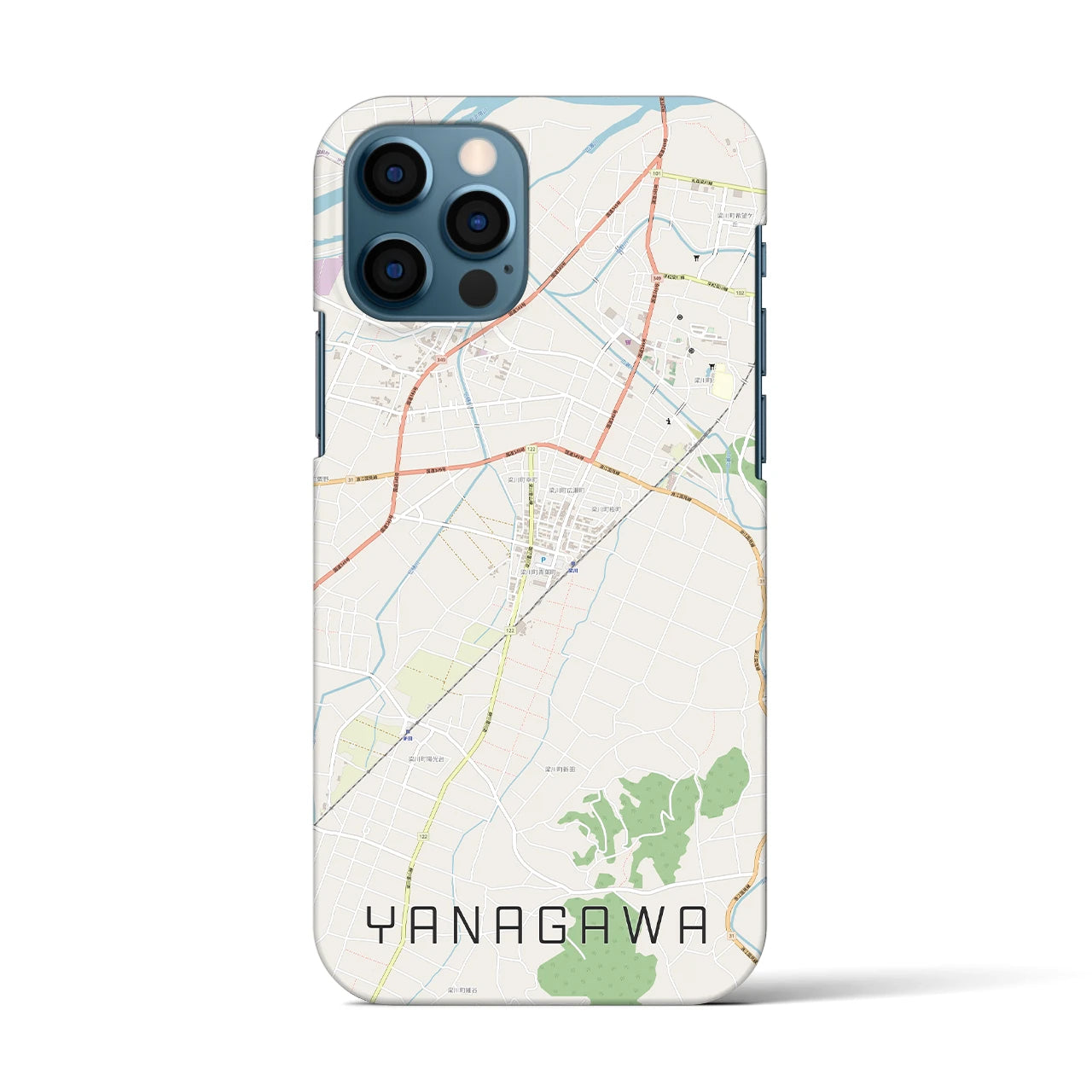 【梁川(福島県)】地図柄iPhoneケース(バックカバータイプ)