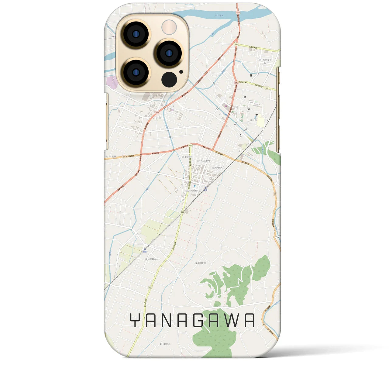 【梁川(福島県)】地図柄iPhoneケース(バックカバータイプ)