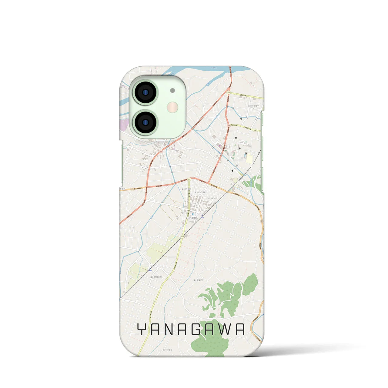【梁川(福島県)】地図柄iPhoneケース(バックカバータイプ)