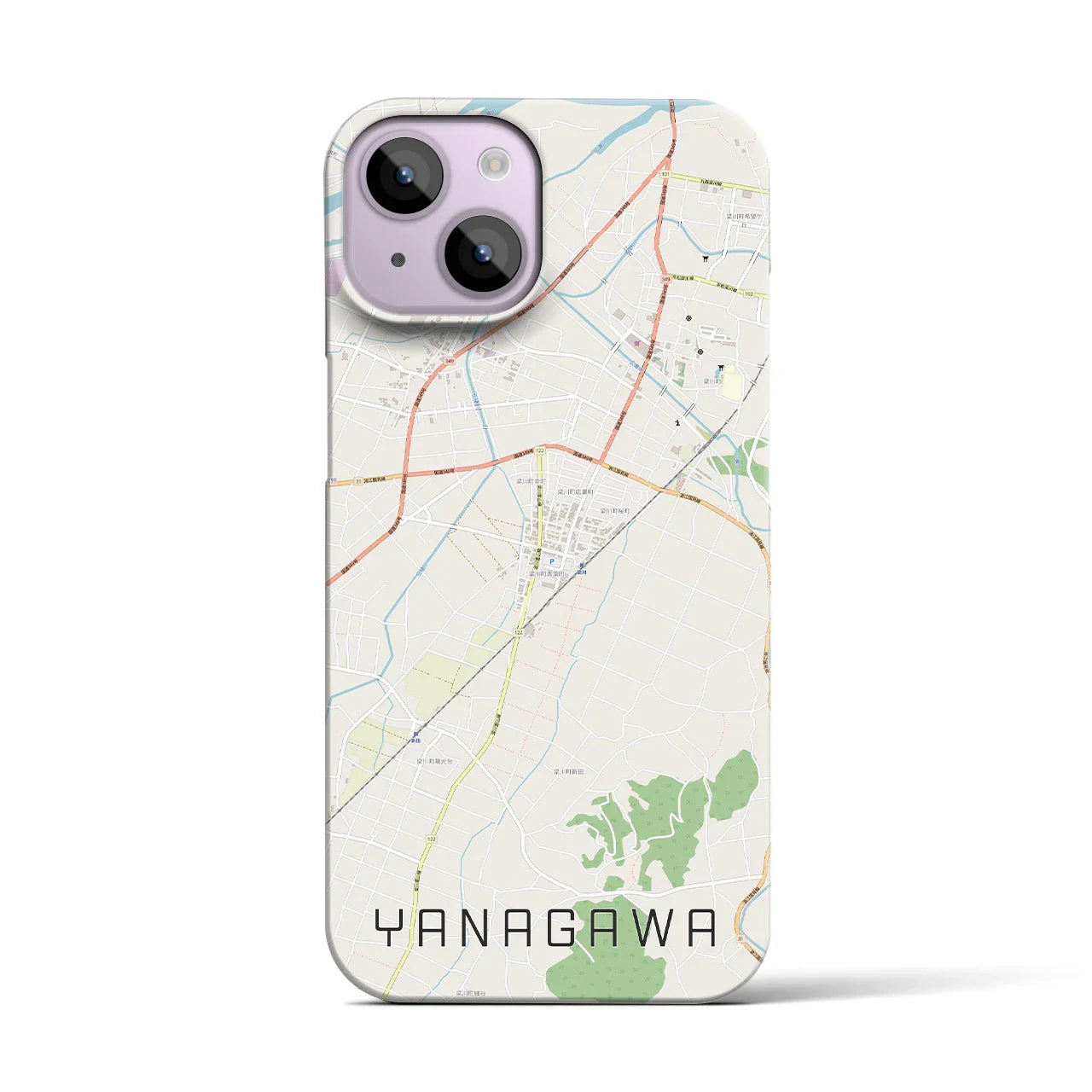 【梁川(福島県)】地図柄iPhoneケース(バックカバータイプ)