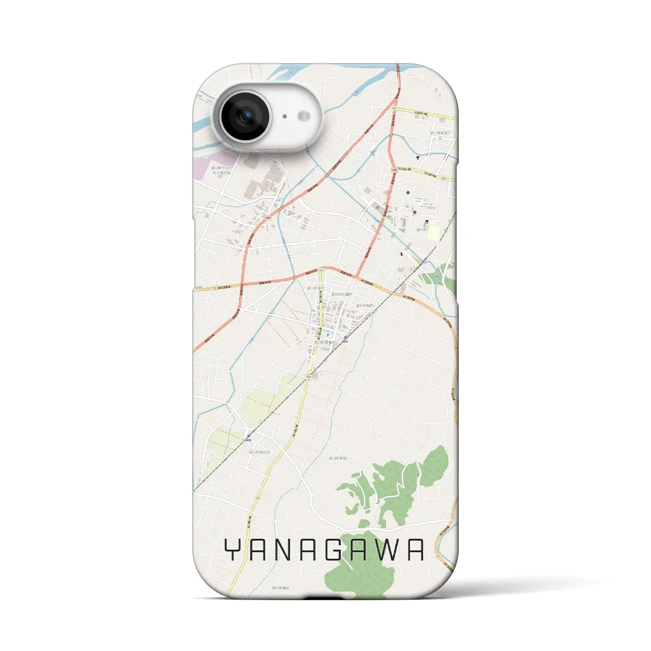 【梁川(福島県)】地図柄iPhoneケース(バックカバータイプ)