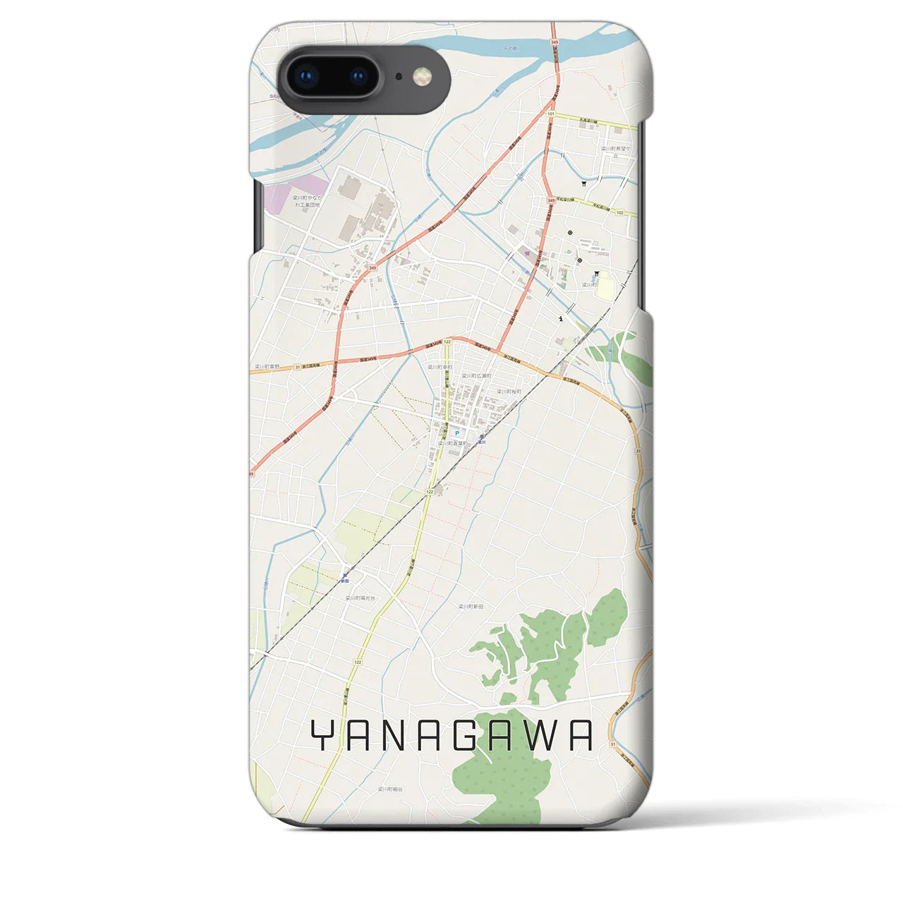 【梁川(福島県)】地図柄iPhoneケース(バックカバータイプ)