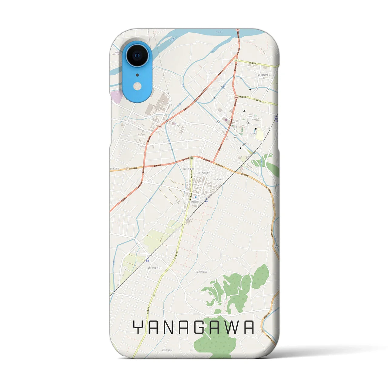 【梁川(福島県)】地図柄iPhoneケース(バックカバータイプ)