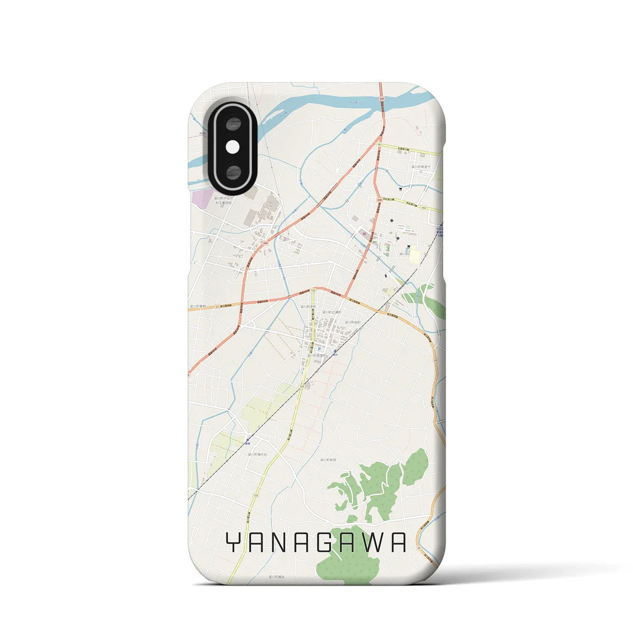 【梁川(福島県)】地図柄iPhoneケース(バックカバータイプ)