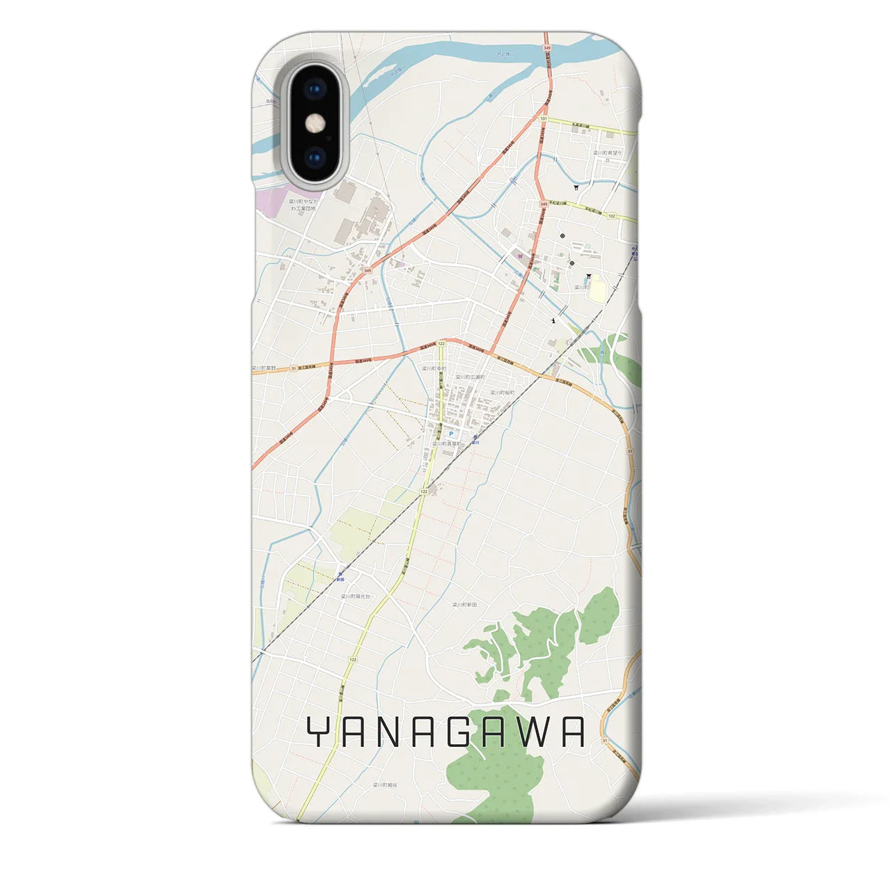 【梁川(福島県)】地図柄iPhoneケース(バックカバータイプ)