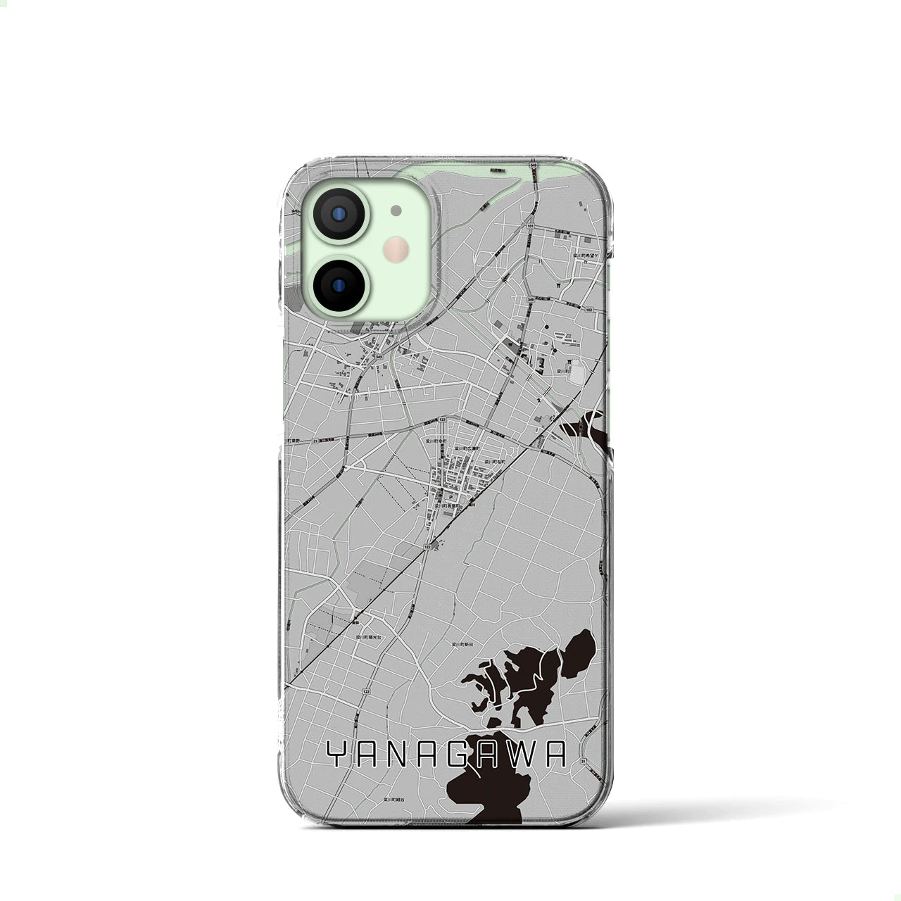 【梁川(福島県)】地図柄iPhoneケース(クリアタイプ)