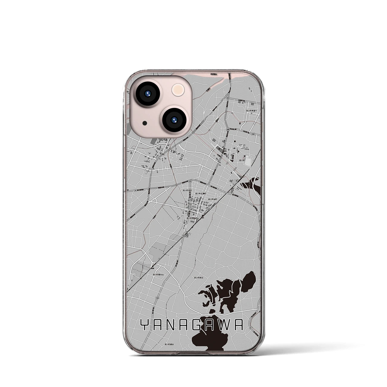 【梁川(福島県)】地図柄iPhoneケース(クリアタイプ)