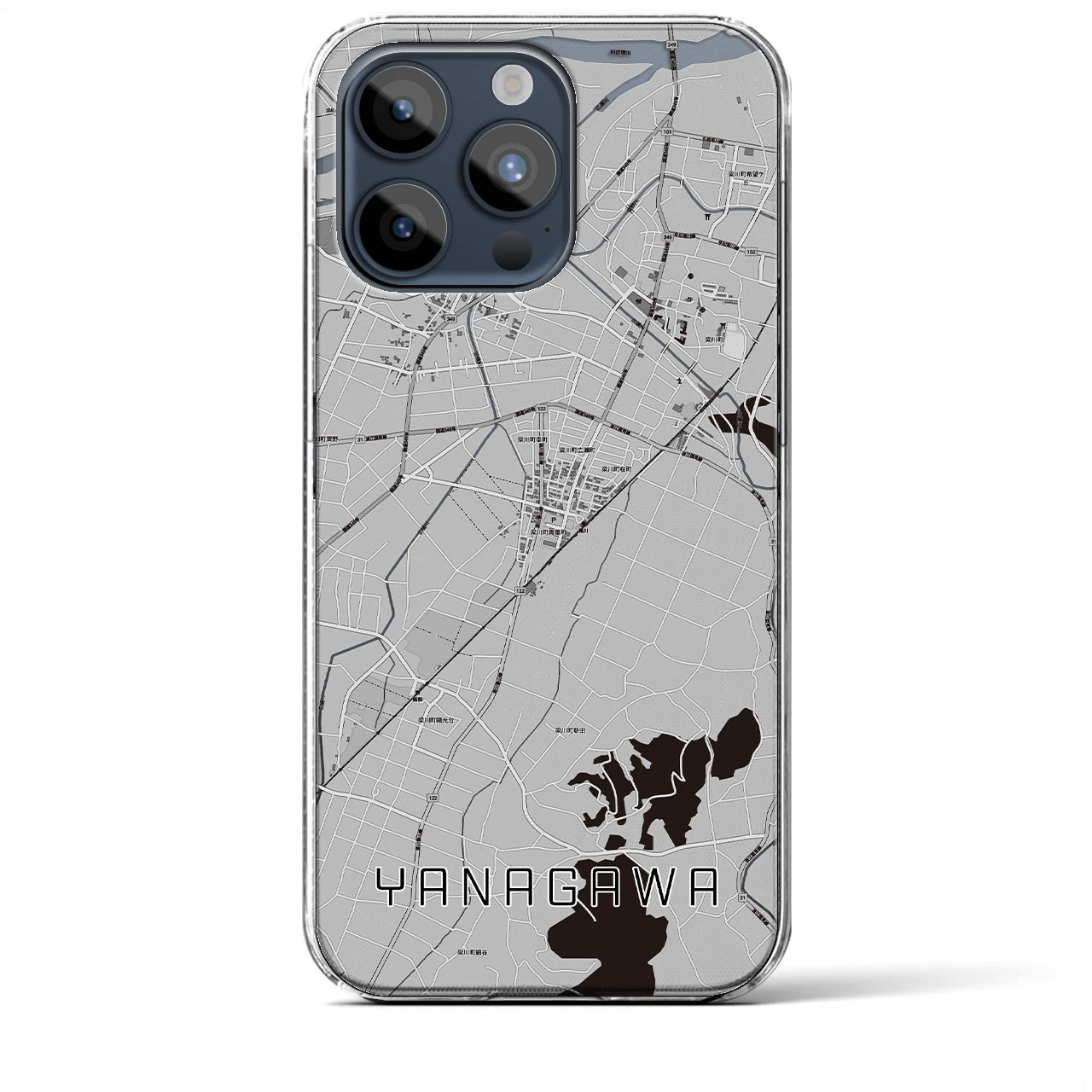 【梁川(福島県)】地図柄iPhoneケース(クリアタイプ)