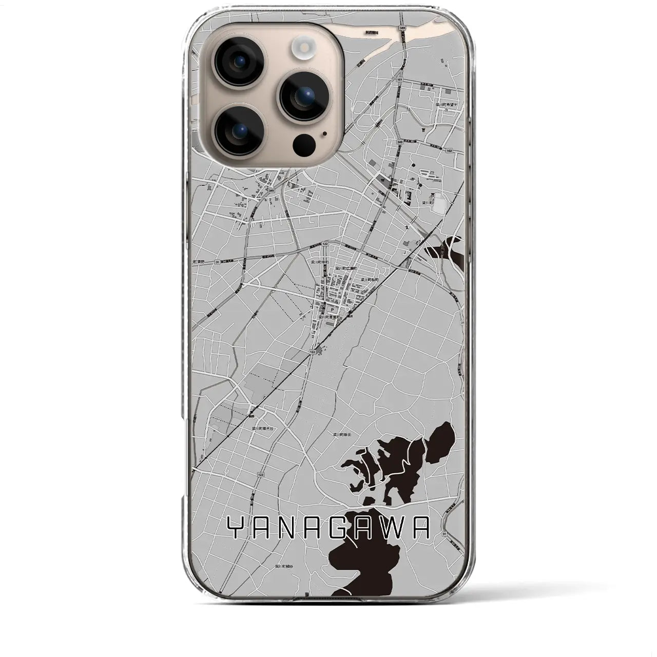 【梁川(福島県)】地図柄iPhoneケース(クリアタイプ)