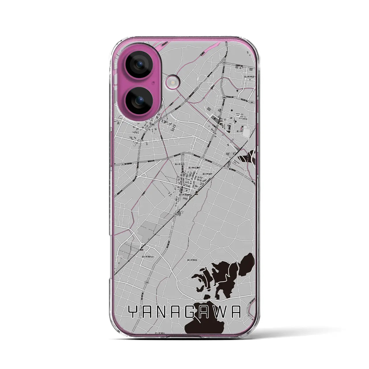 【梁川(福島県)】地図柄iPhoneケース(クリアタイプ)