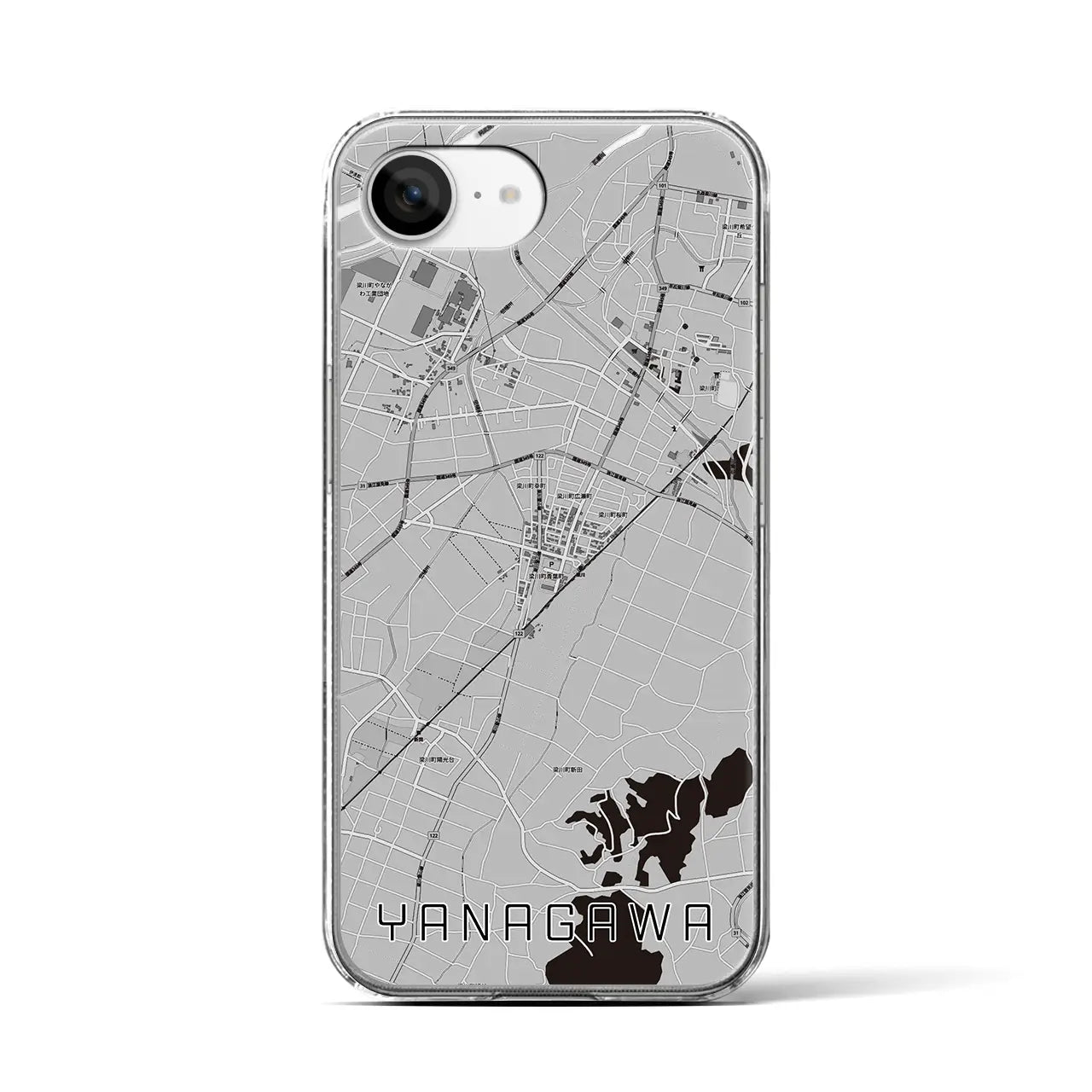 【梁川(福島県)】地図柄iPhoneケース(クリアタイプ)