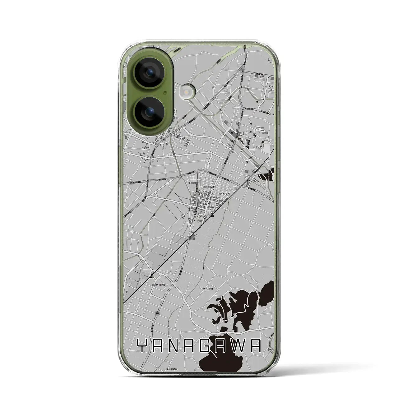 【梁川(福島県)】地図柄iPhoneケース(クリアタイプ)