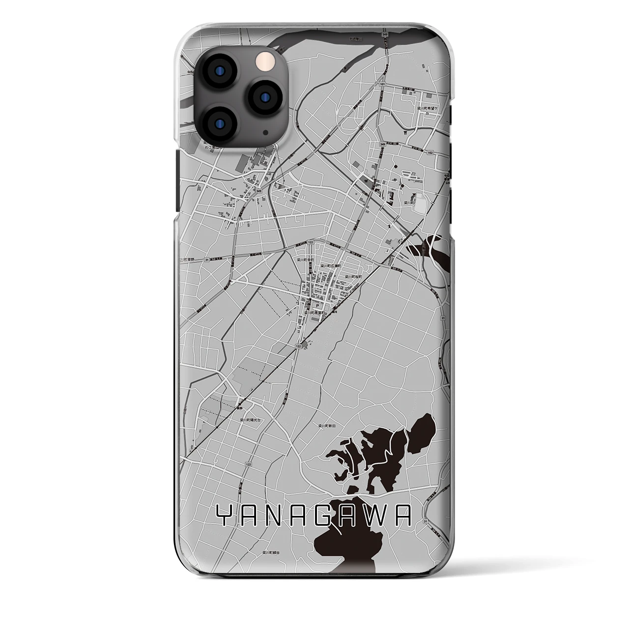 【梁川(福島県)】地図柄iPhoneケース(クリアタイプ)