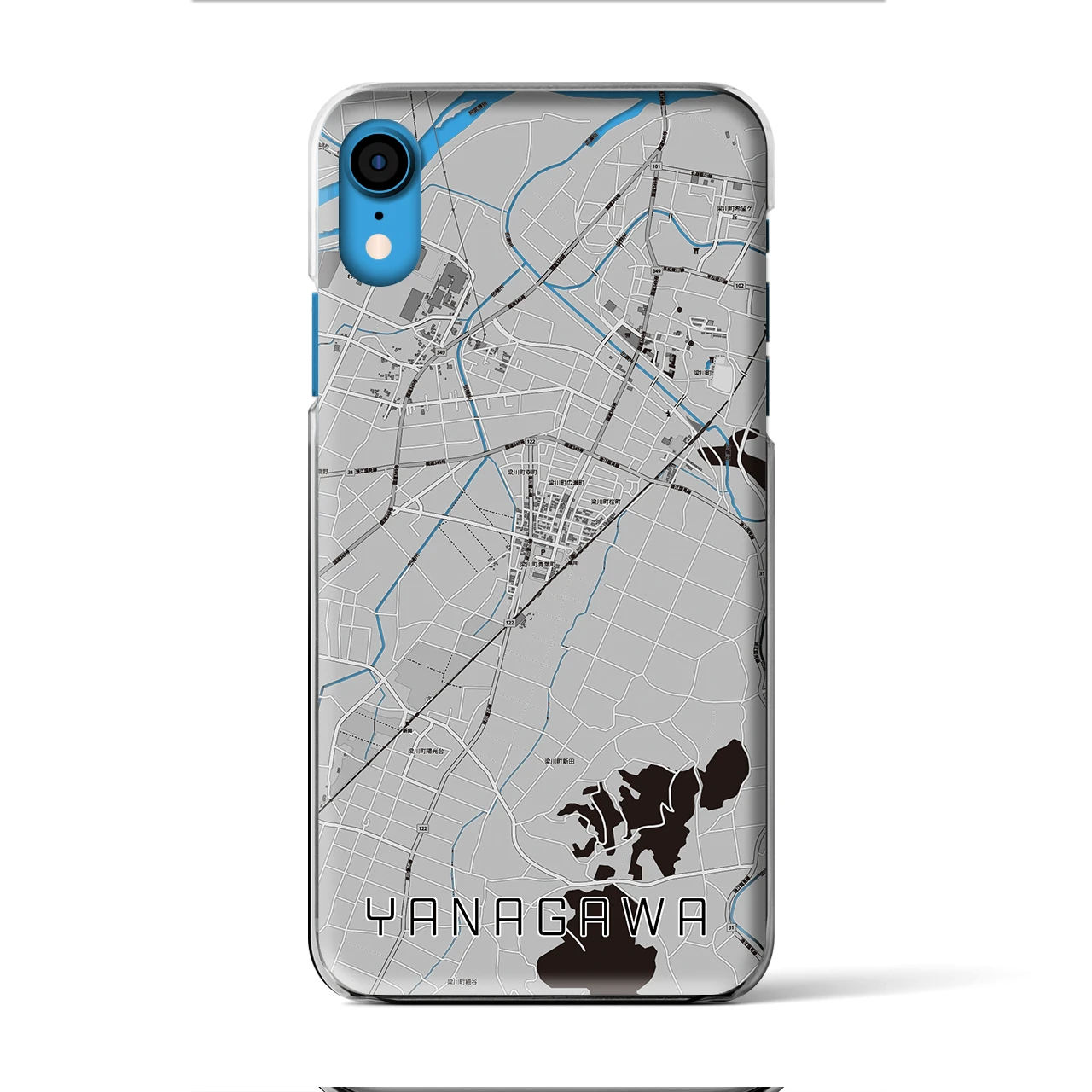 【梁川(福島県)】地図柄iPhoneケース(クリアタイプ)