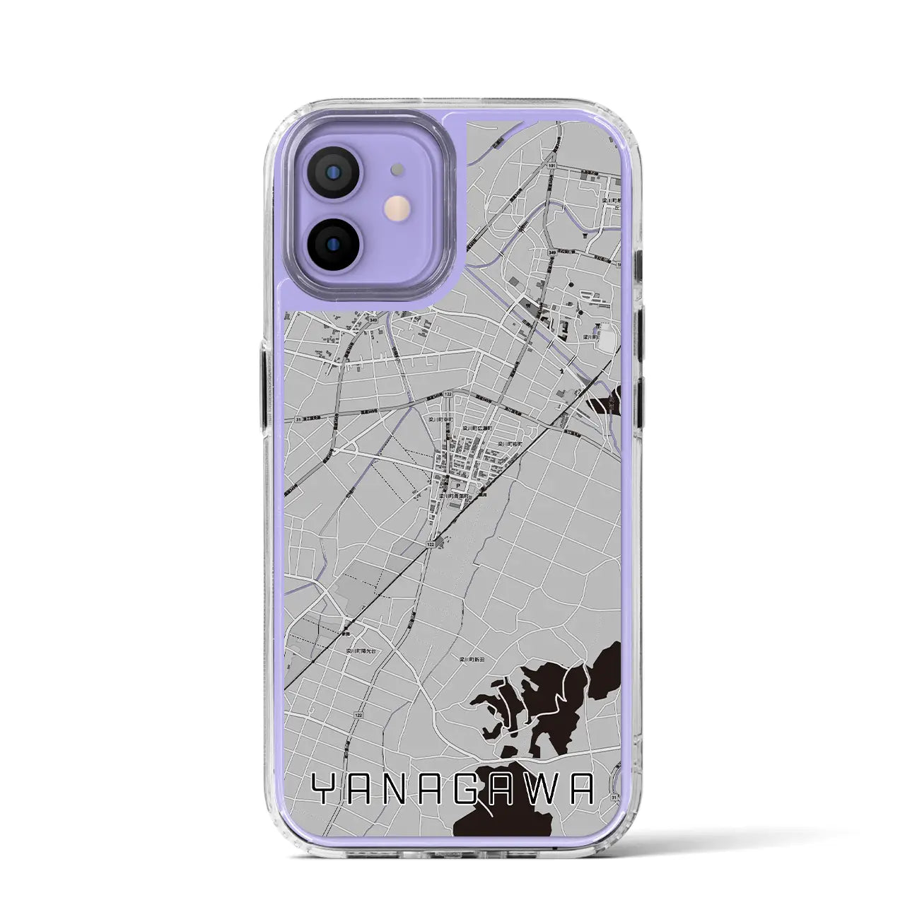 【梁川(福島県)】地図柄iPhoneケース(MagSafeタイプ)
