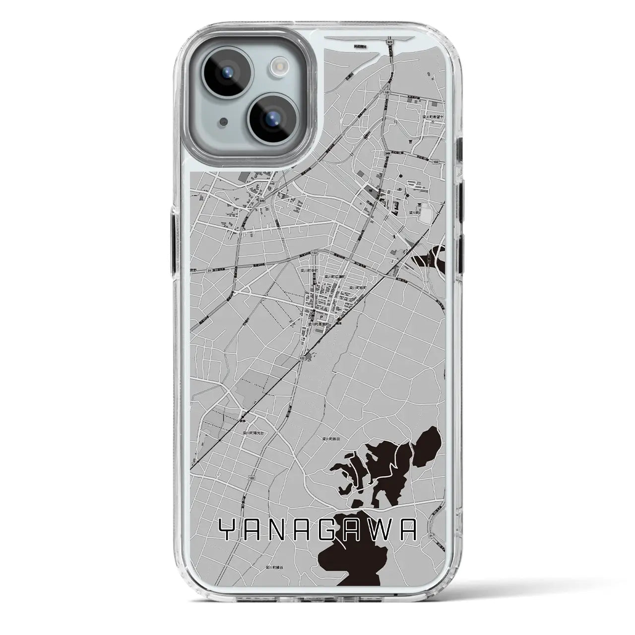 【梁川(福島県)】地図柄iPhoneケース(MagSafeタイプ)