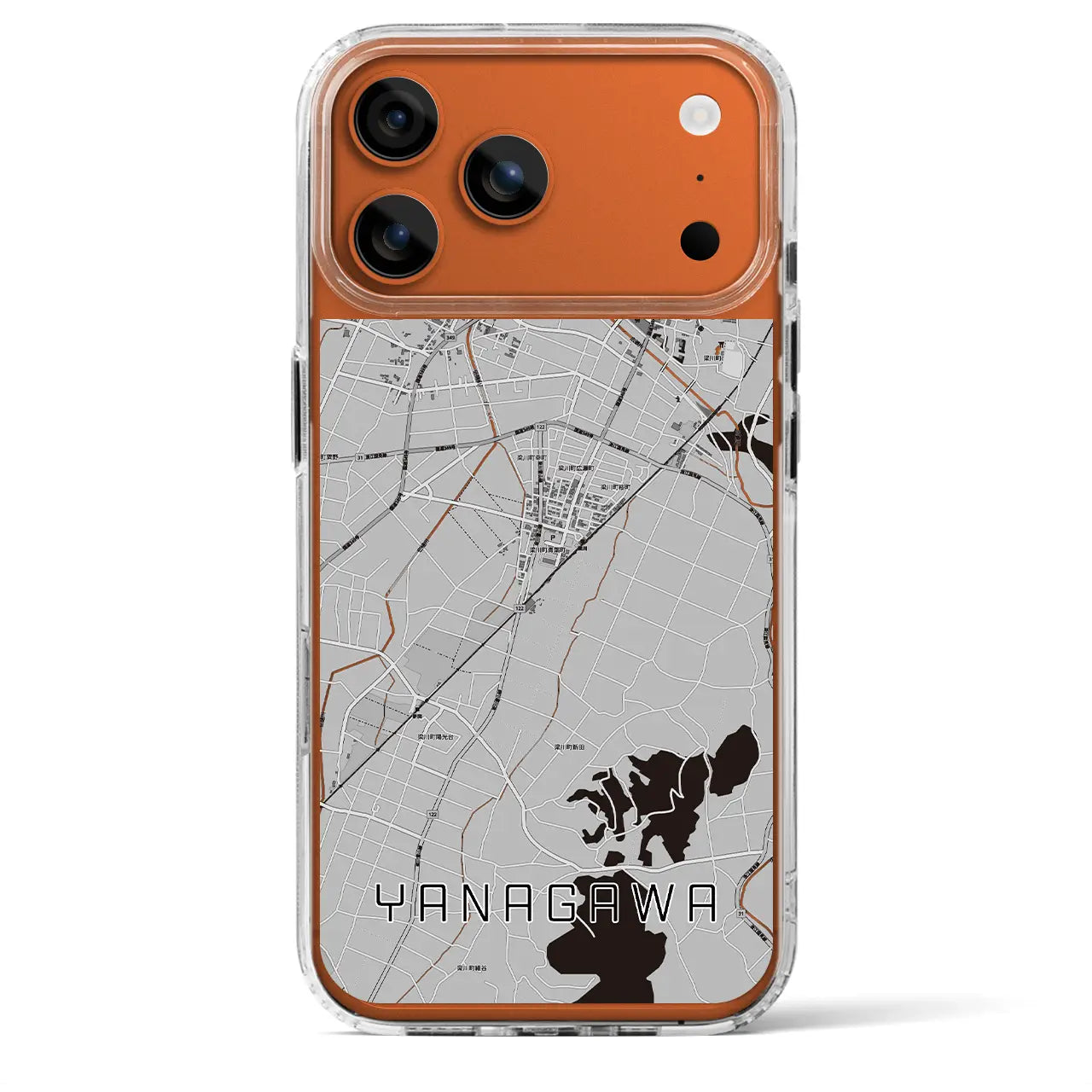 【梁川(福島県)】地図柄iPhoneケース(MagSafeタイプ)