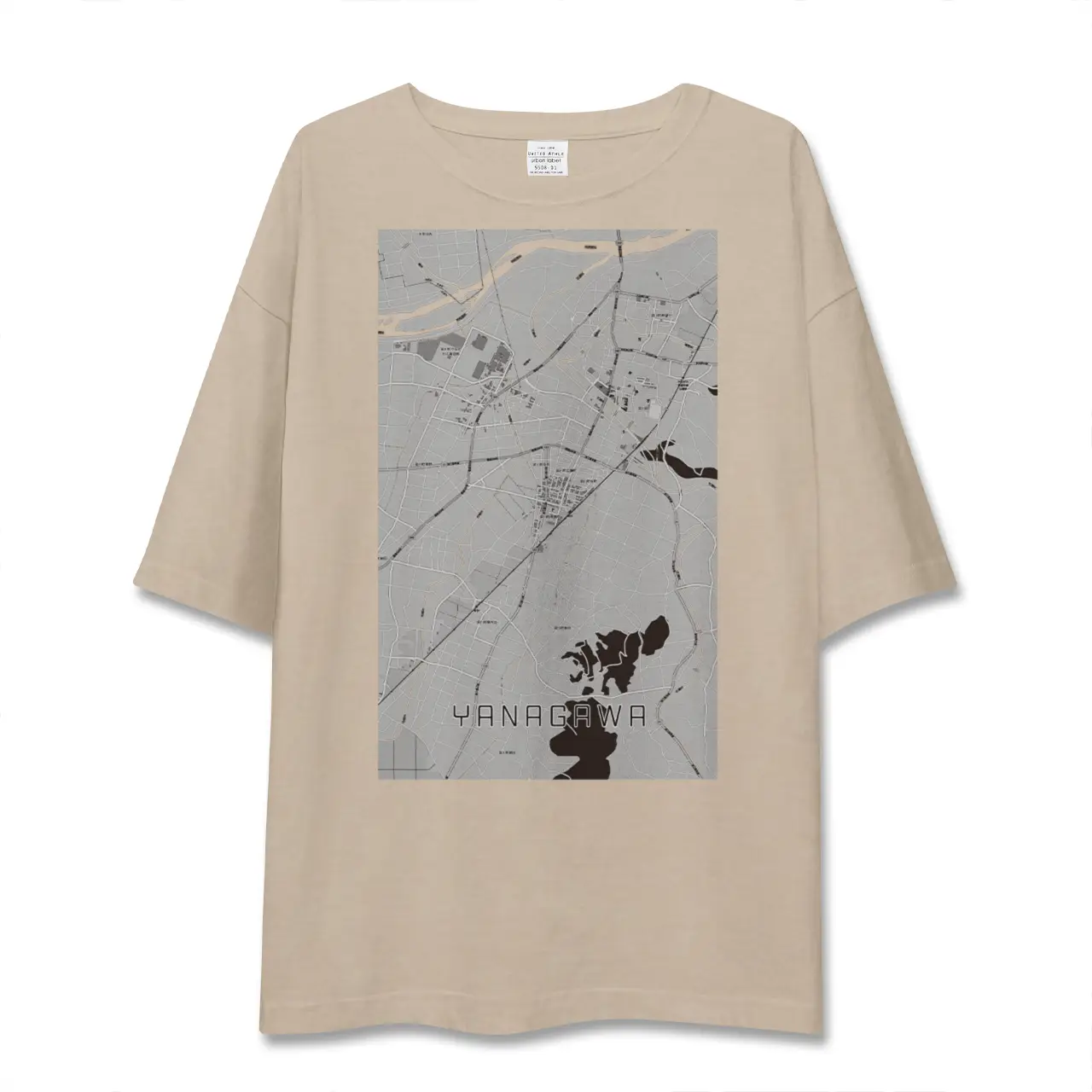 【梁川(福島県)】地図柄ビッグシルエットTシャツ