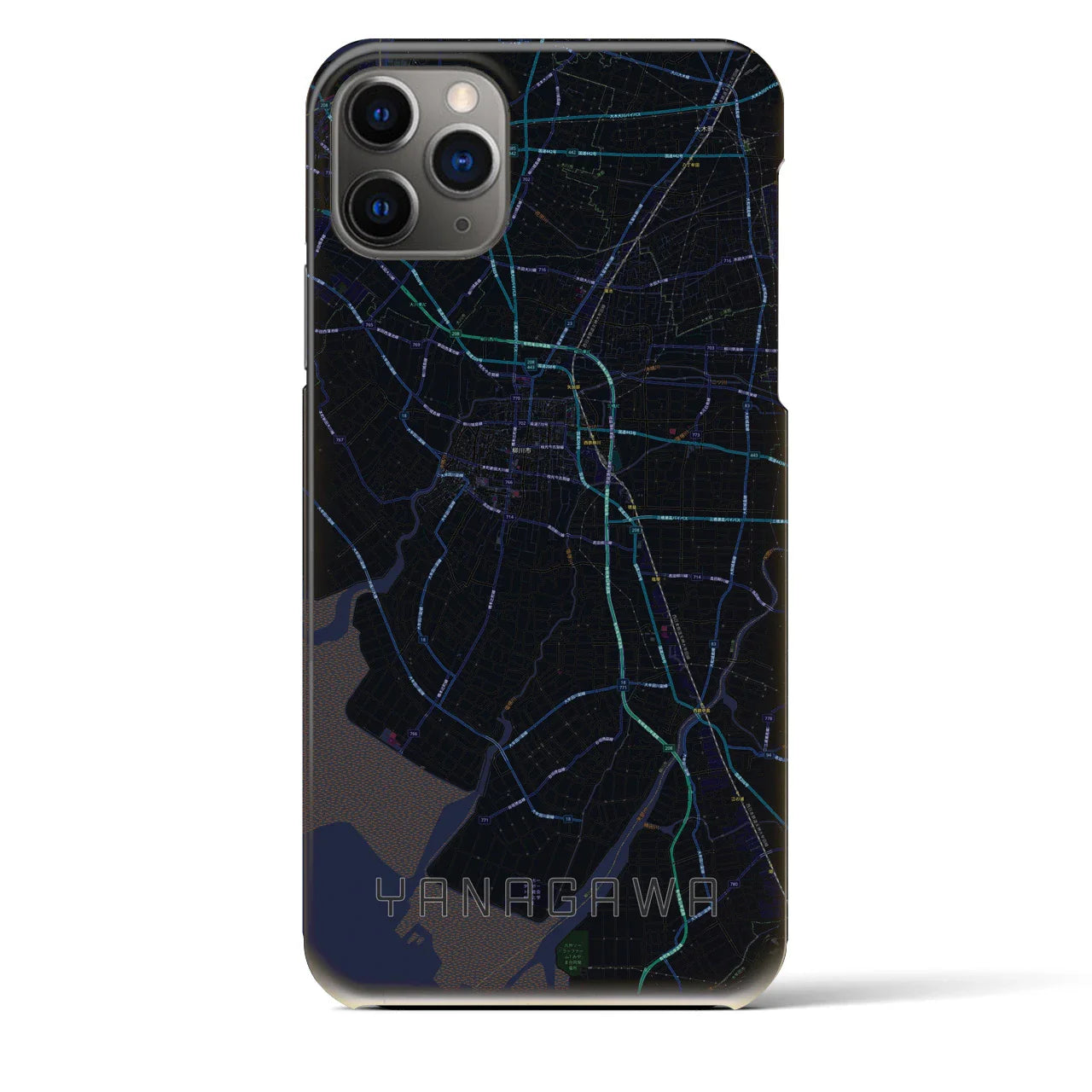 【柳川(福岡県)】地図柄iPhoneケース(バックカバータイプ)